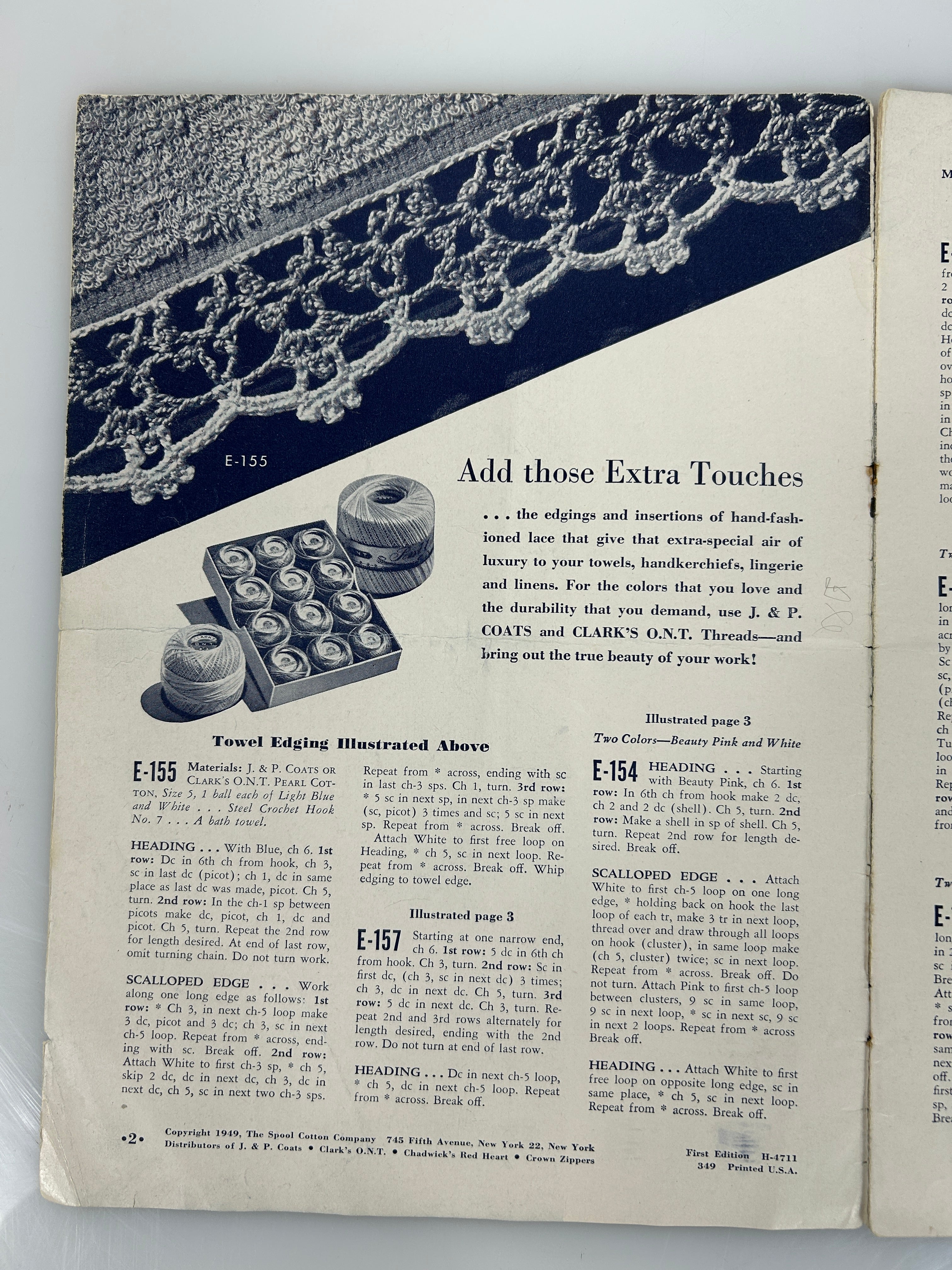 Lot of 2 Antique Crochet Edging Books: Clark's No 254 & Lily No 58