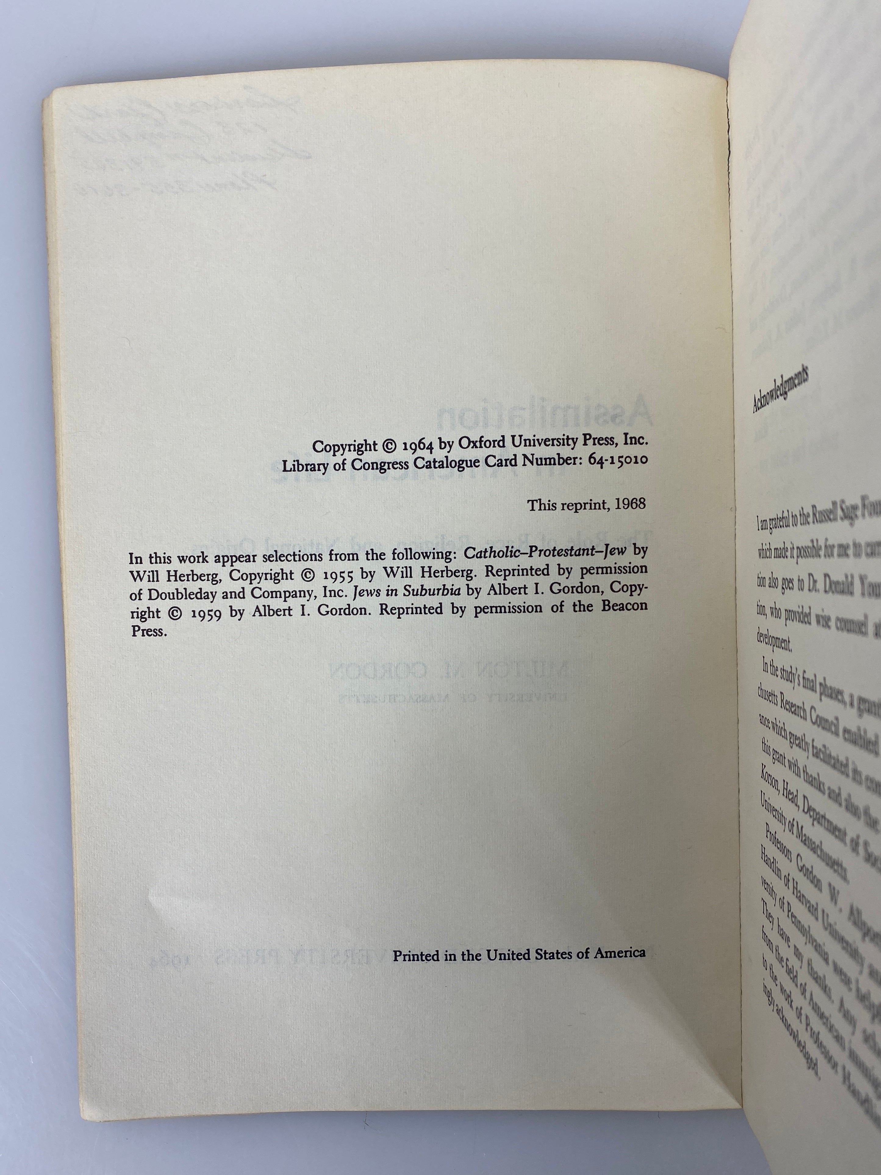 Lot of 2: Assimilation in American Life/The Quest for Identity 1958-68 SC