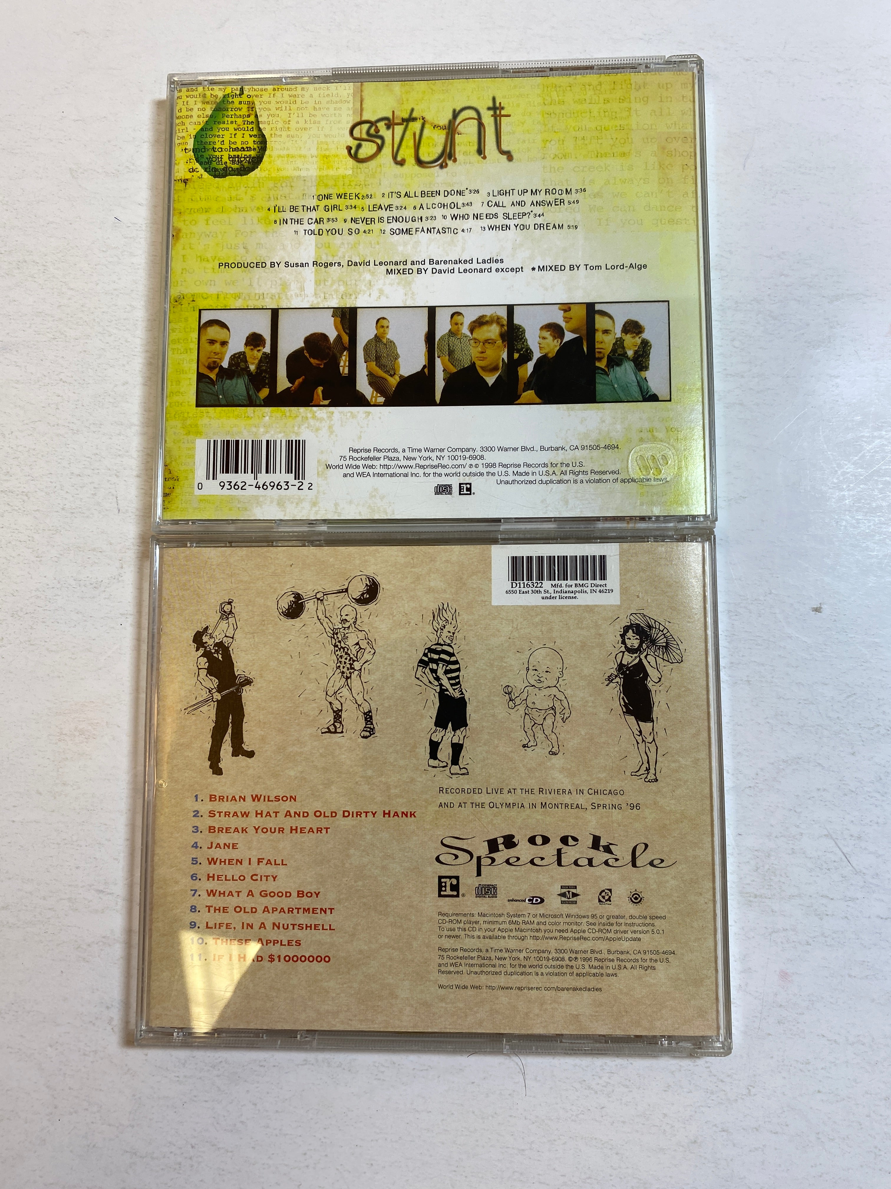Lot of 2 Barenaked Ladies CDs Stunt Rock Spectacle 1996-1998