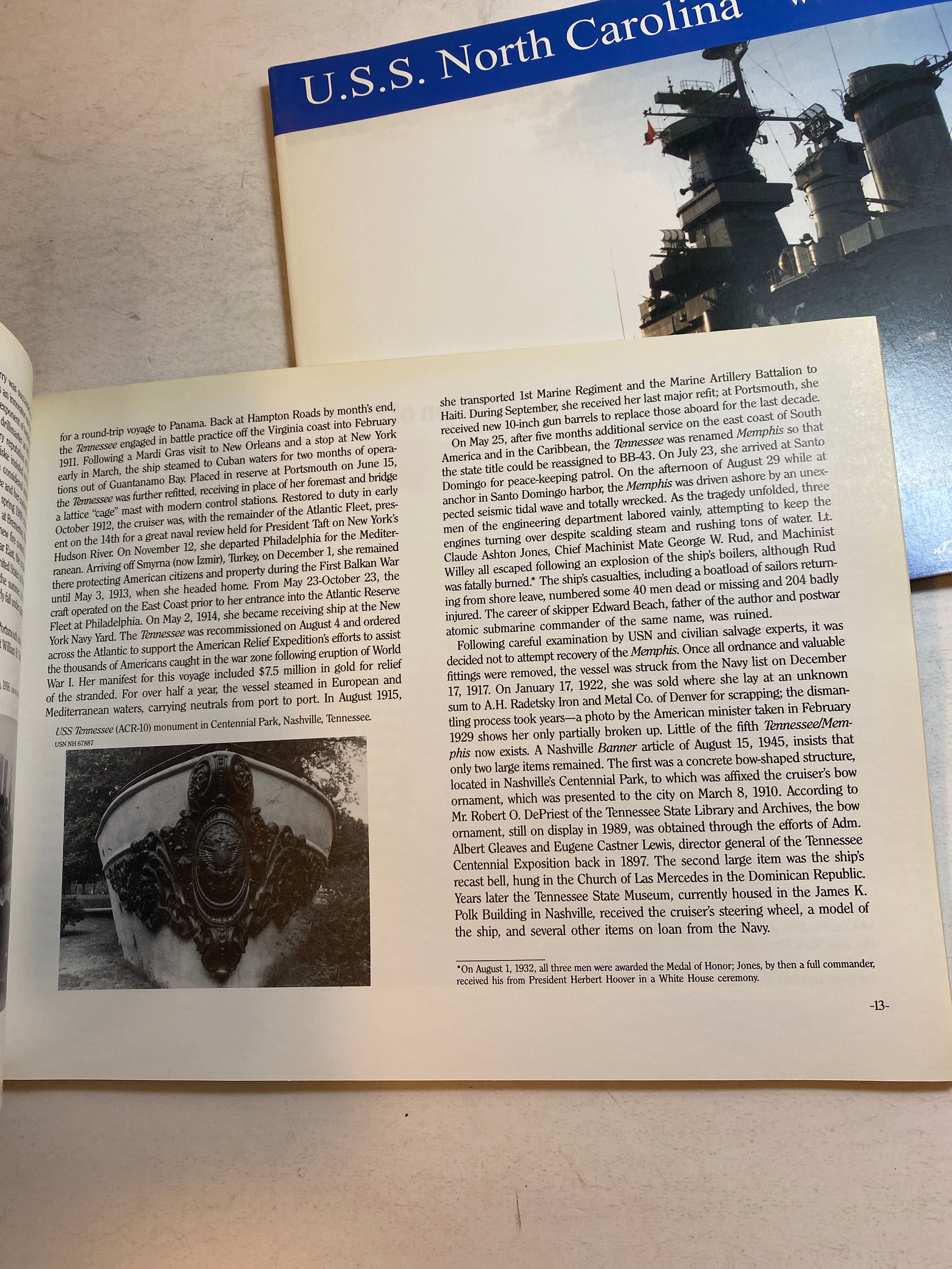 Lot of 2 Battleship Books USS North Carolina, Tennessee 1992-2000