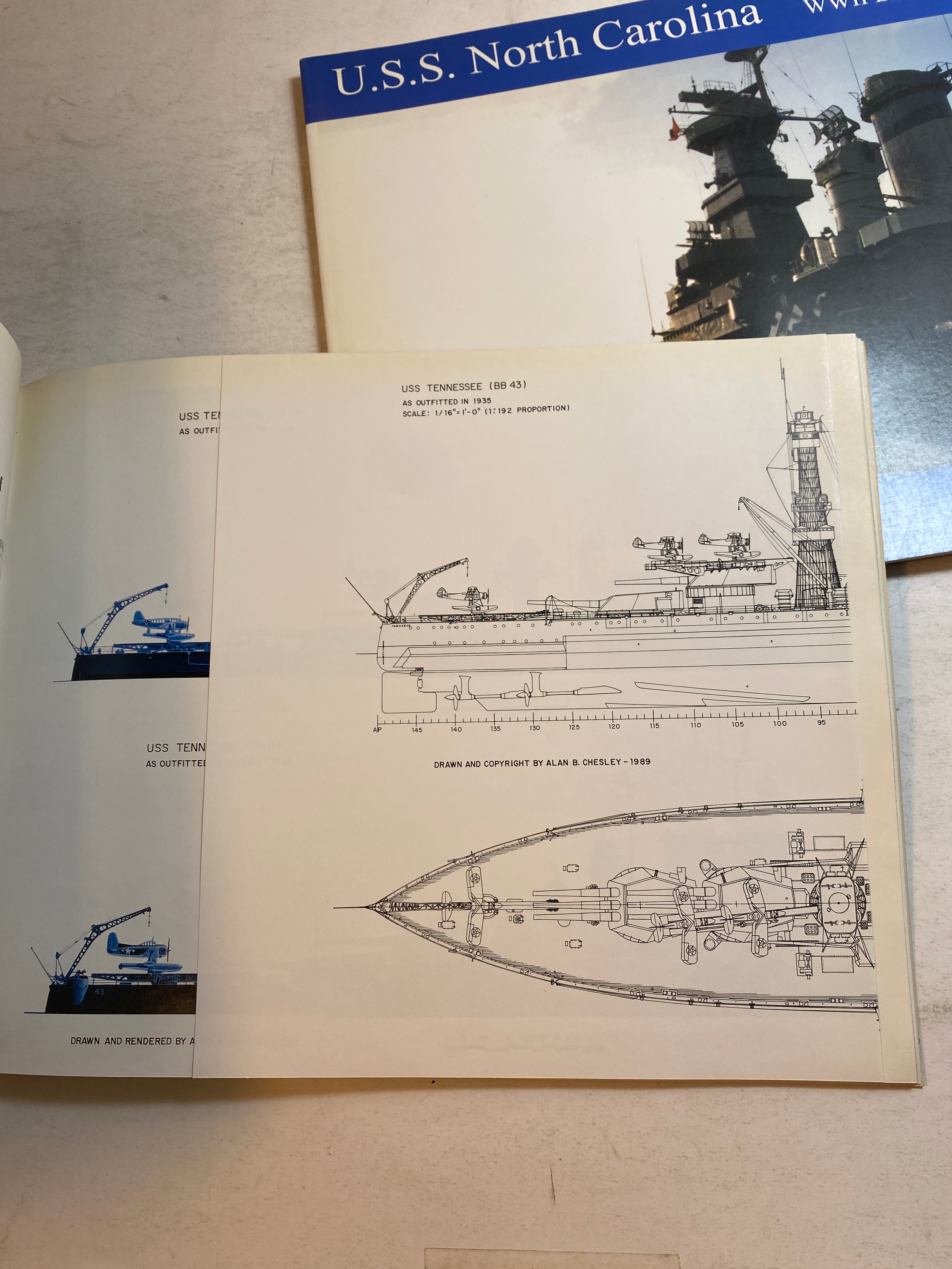 Lot of 2 Battleship Books USS North Carolina, Tennessee 1992-2000