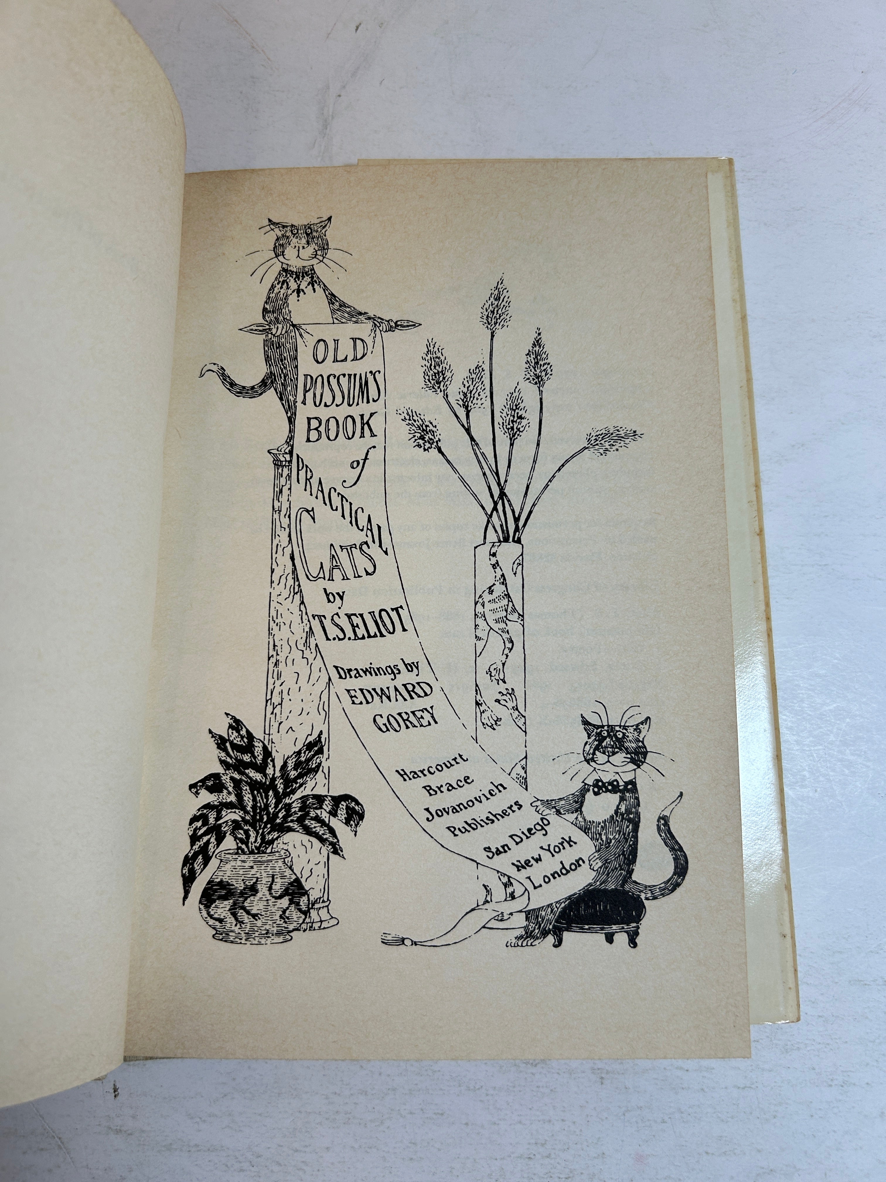 Lot of 2 Cat Vols: The Rules for Cats & Old Possum's Book of Practical Cats HCDJ