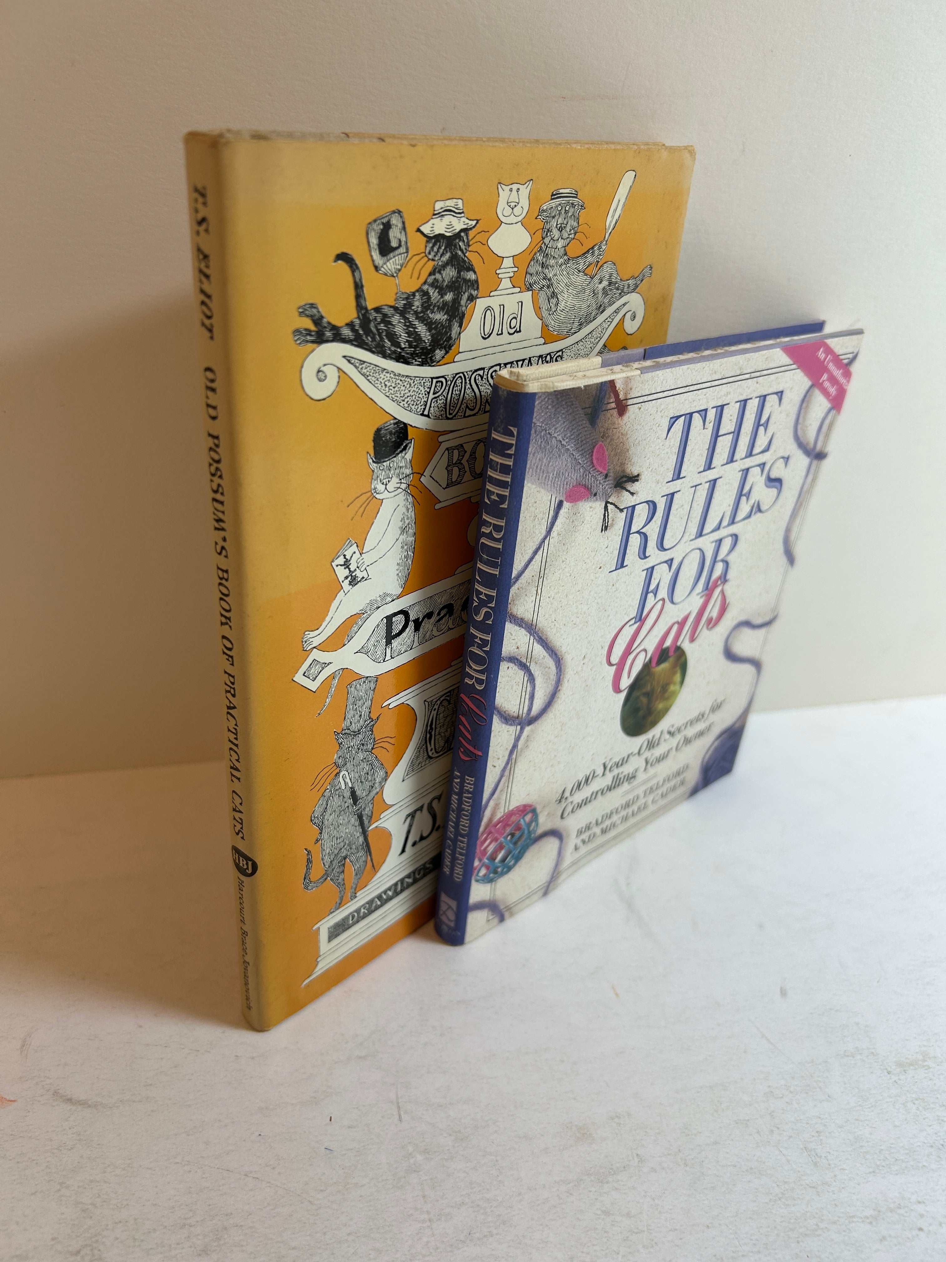 Lot of 2 Cat Vols: The Rules for Cats & Old Possum's Book of Practical Cats HCDJ