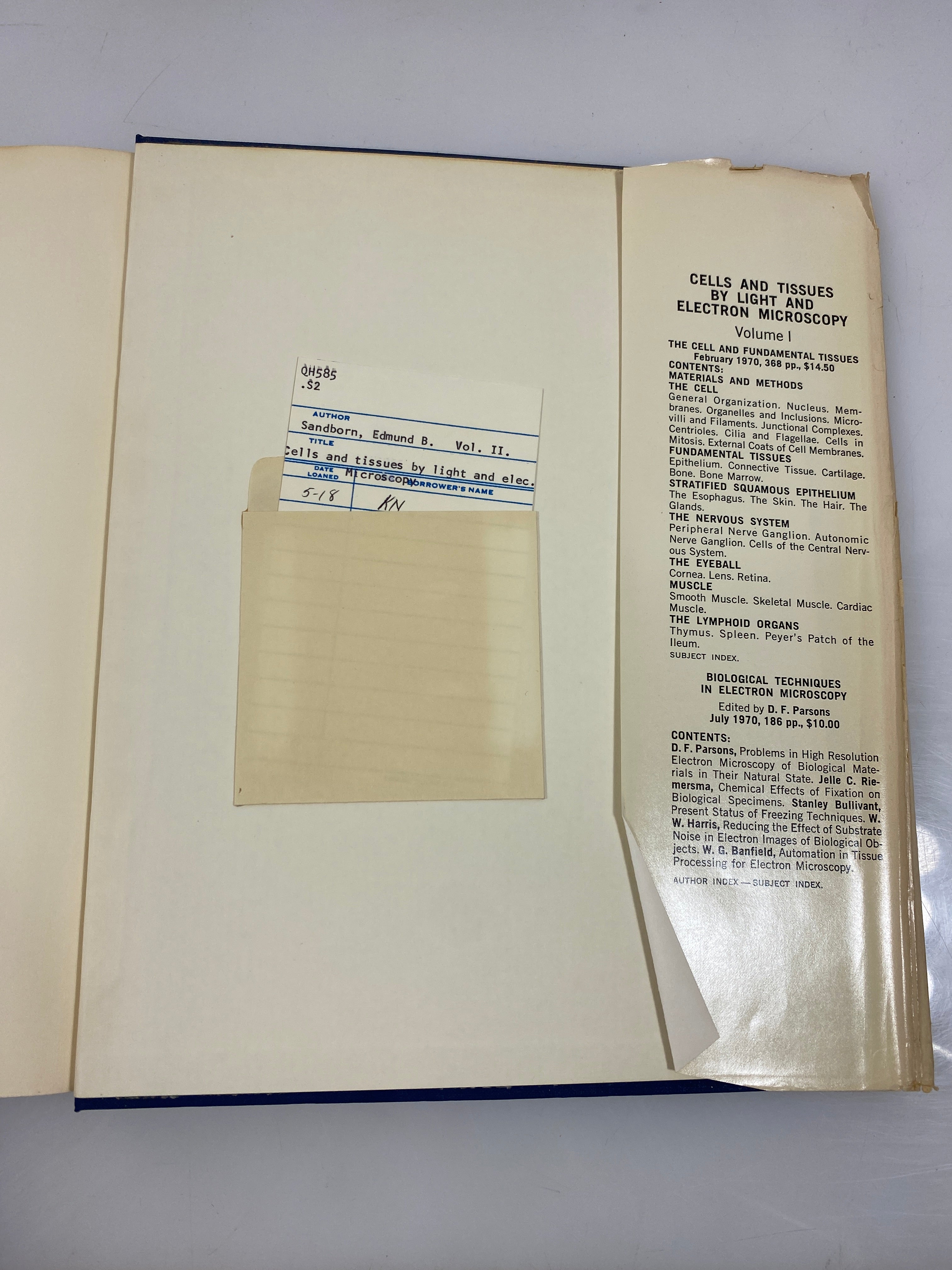 Lot of 2 Cells & Tissues by Light & Electron Microscopy 1-2 Ex-library 1970 HCDJ
