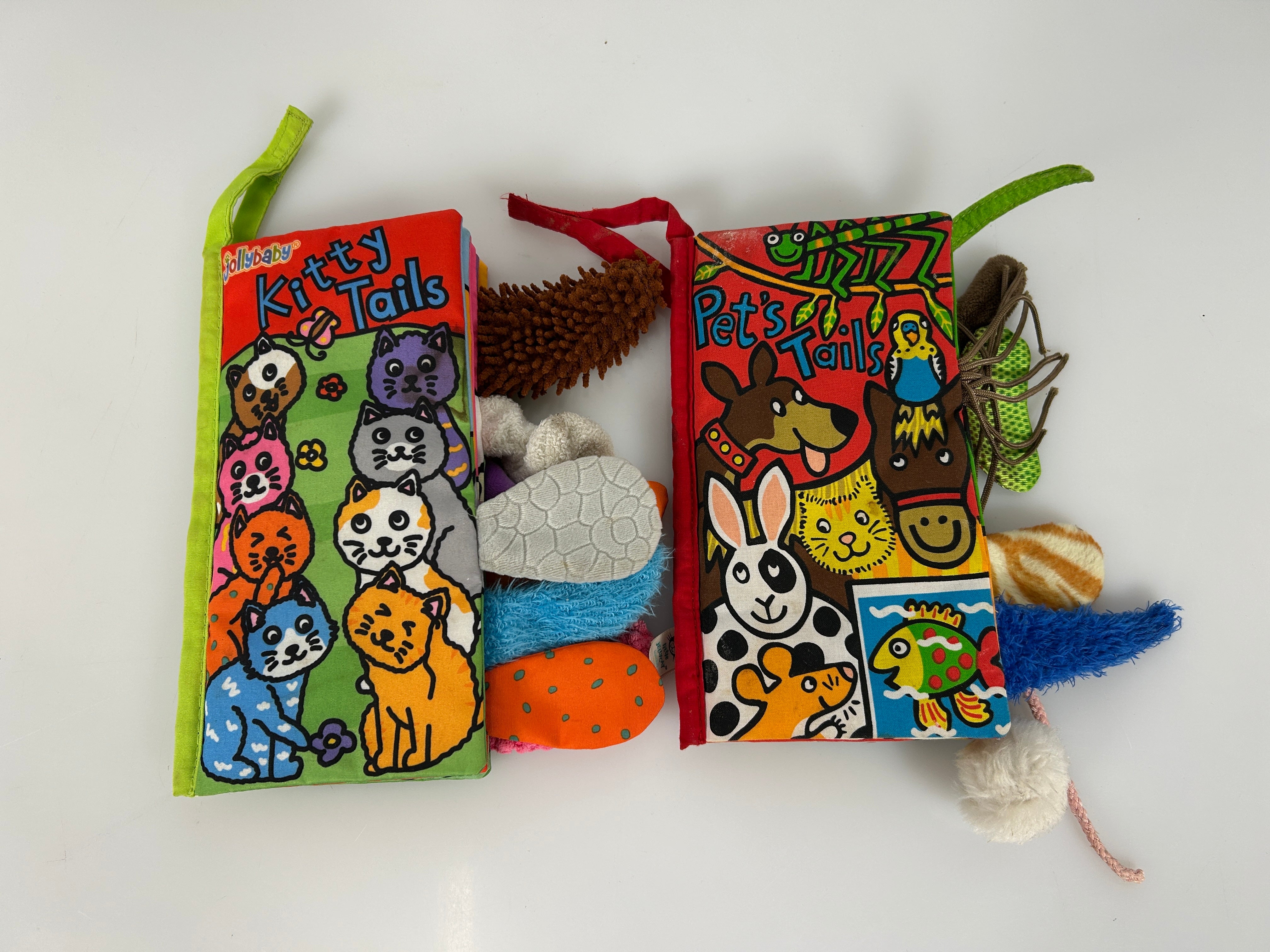 Lot of 2  Crinkle Baby Books Kitty Tails and Pet's Tails