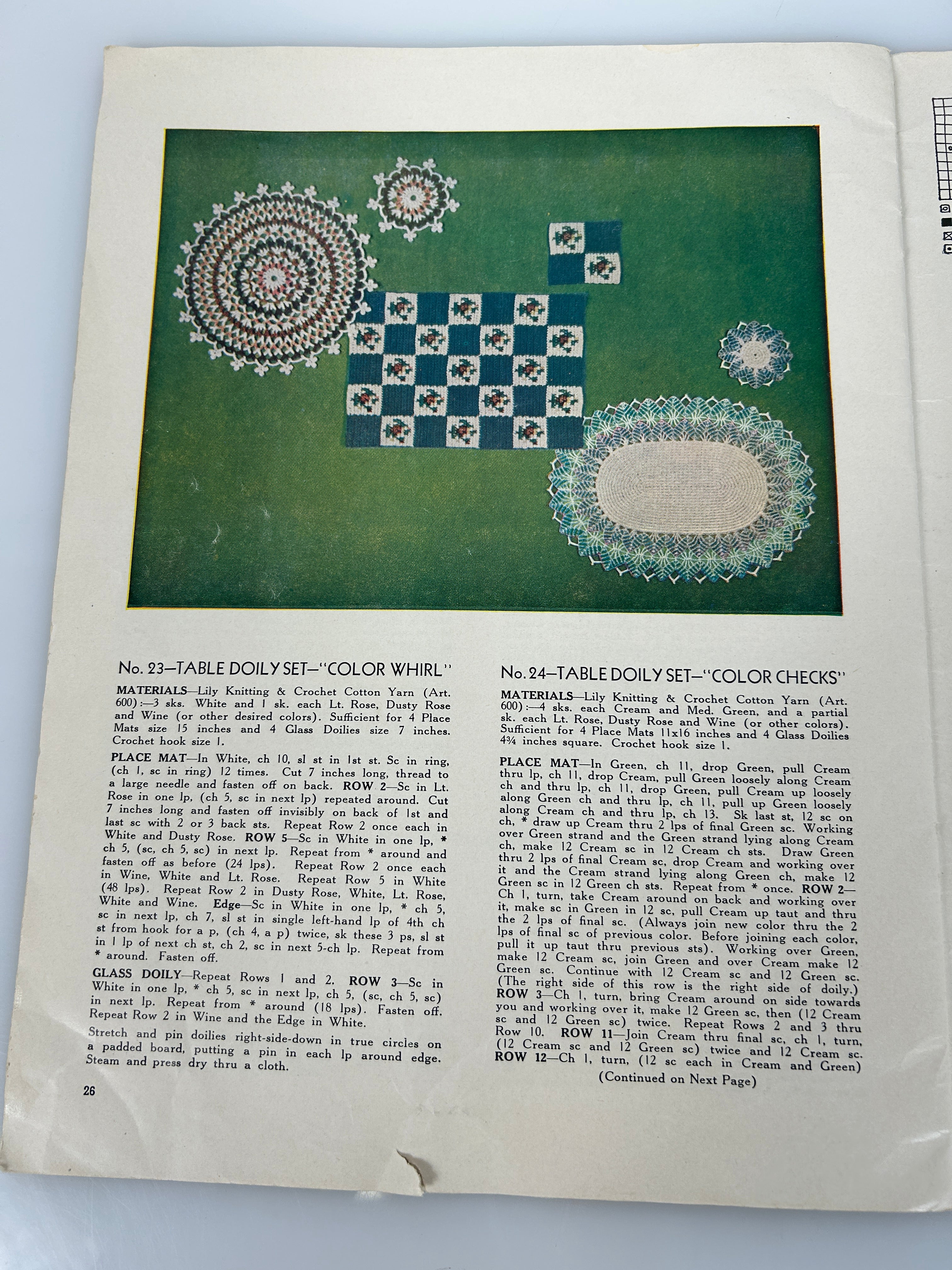 Lot of 2 Crochet Booklet/Pattern: Lily Direction Book 1700 & Wheeler Gloves 952