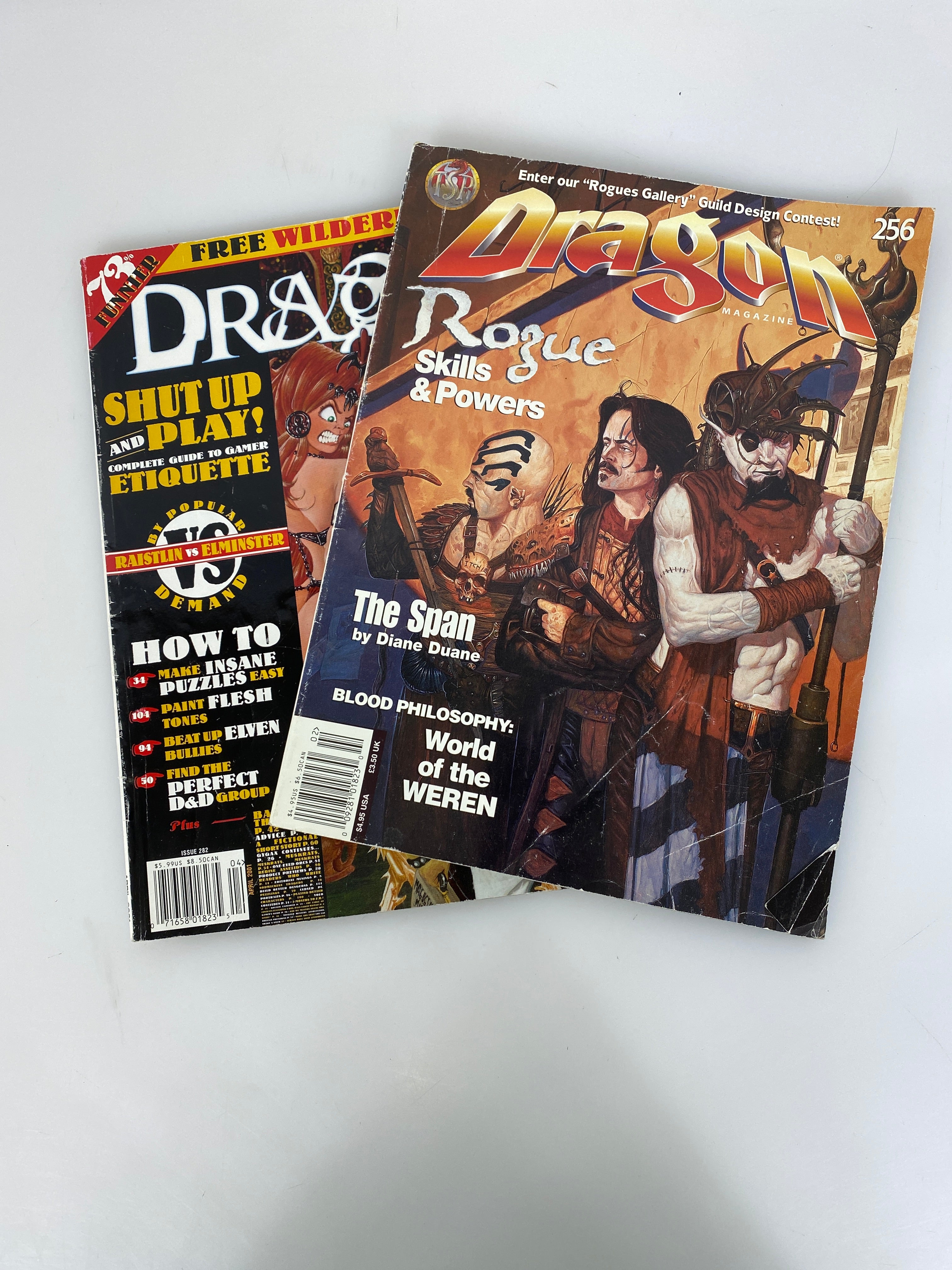 Lot of 2 Dragon Magazines 1999-2001 Dungeons and Dragons