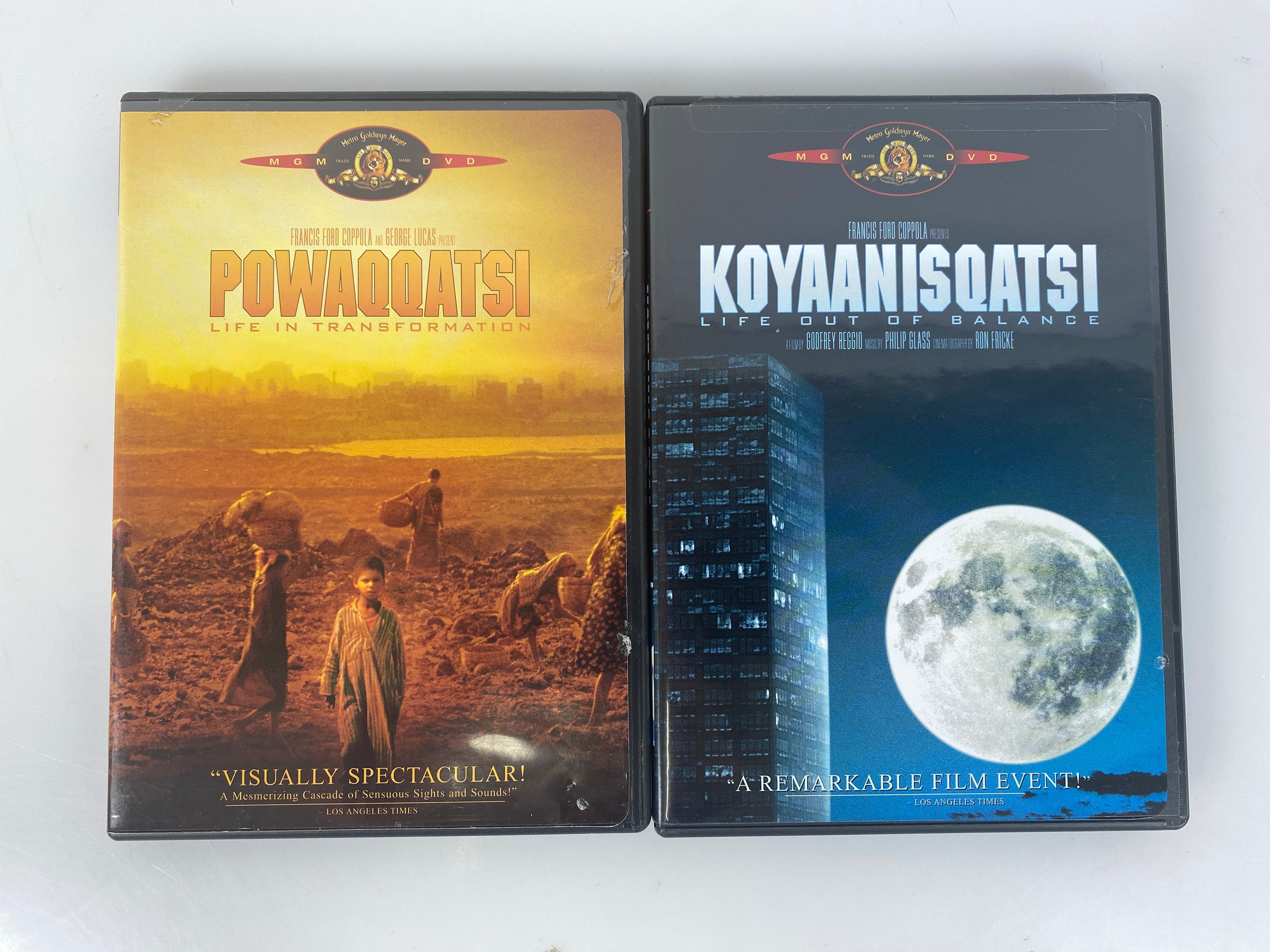 Lot of 2 DVDs Powaqqatsi Koyaanisqatsi Coppola 1983-1988