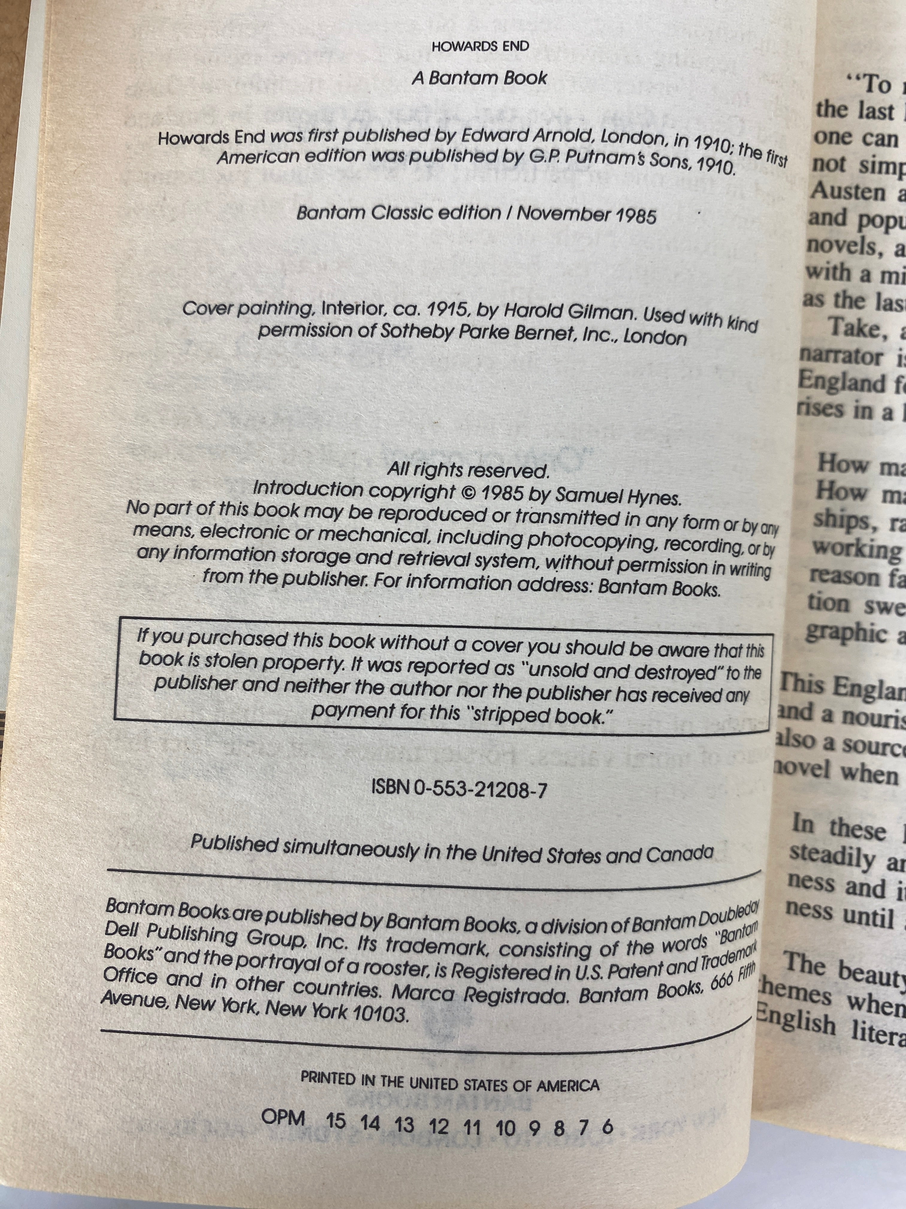 Lot of 2 EM Forster Paperbacks Howards End Passage to India 1985-1989