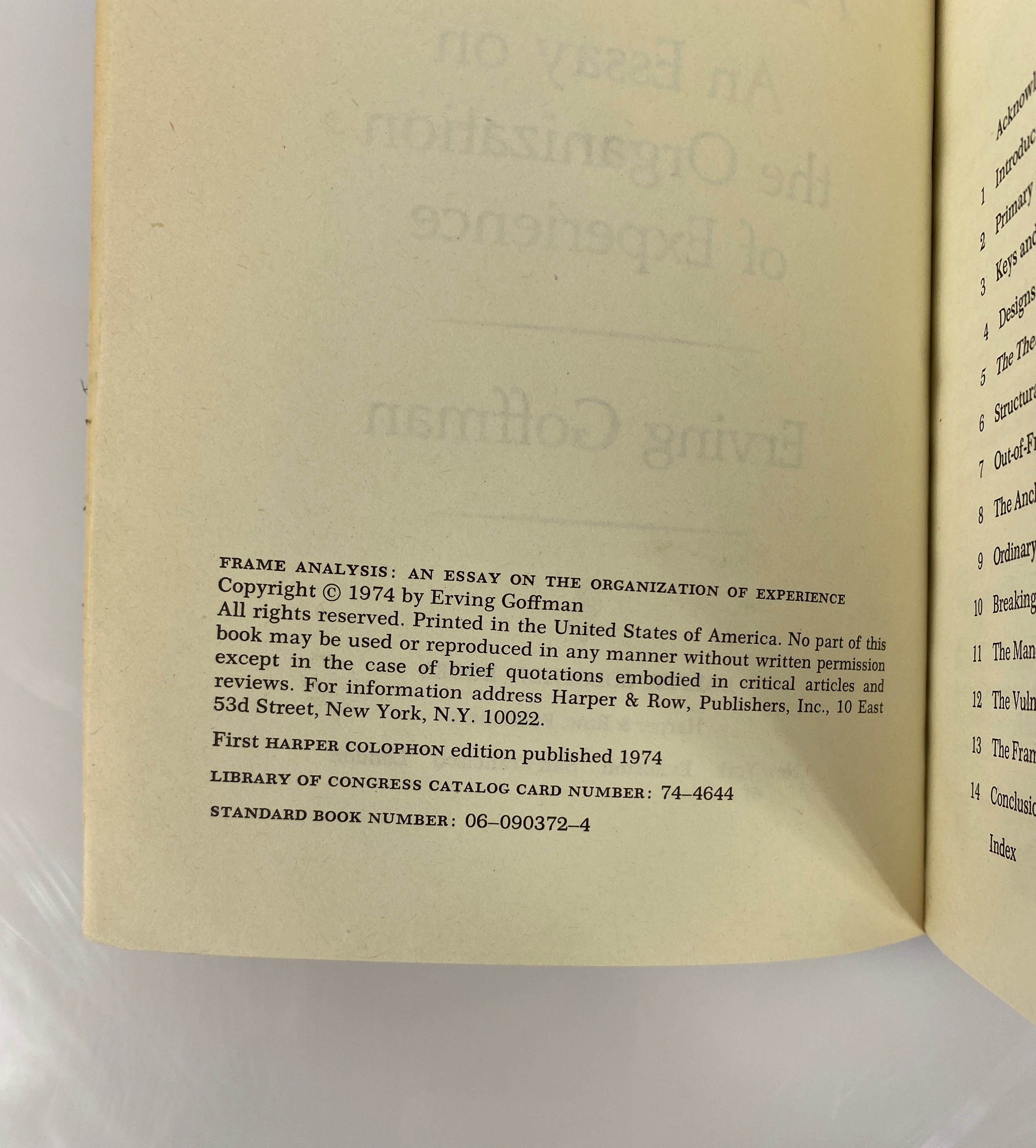 Lot of 2 Erving Goffman: Relations in Public/Frame Analysis 1972-74 SC
