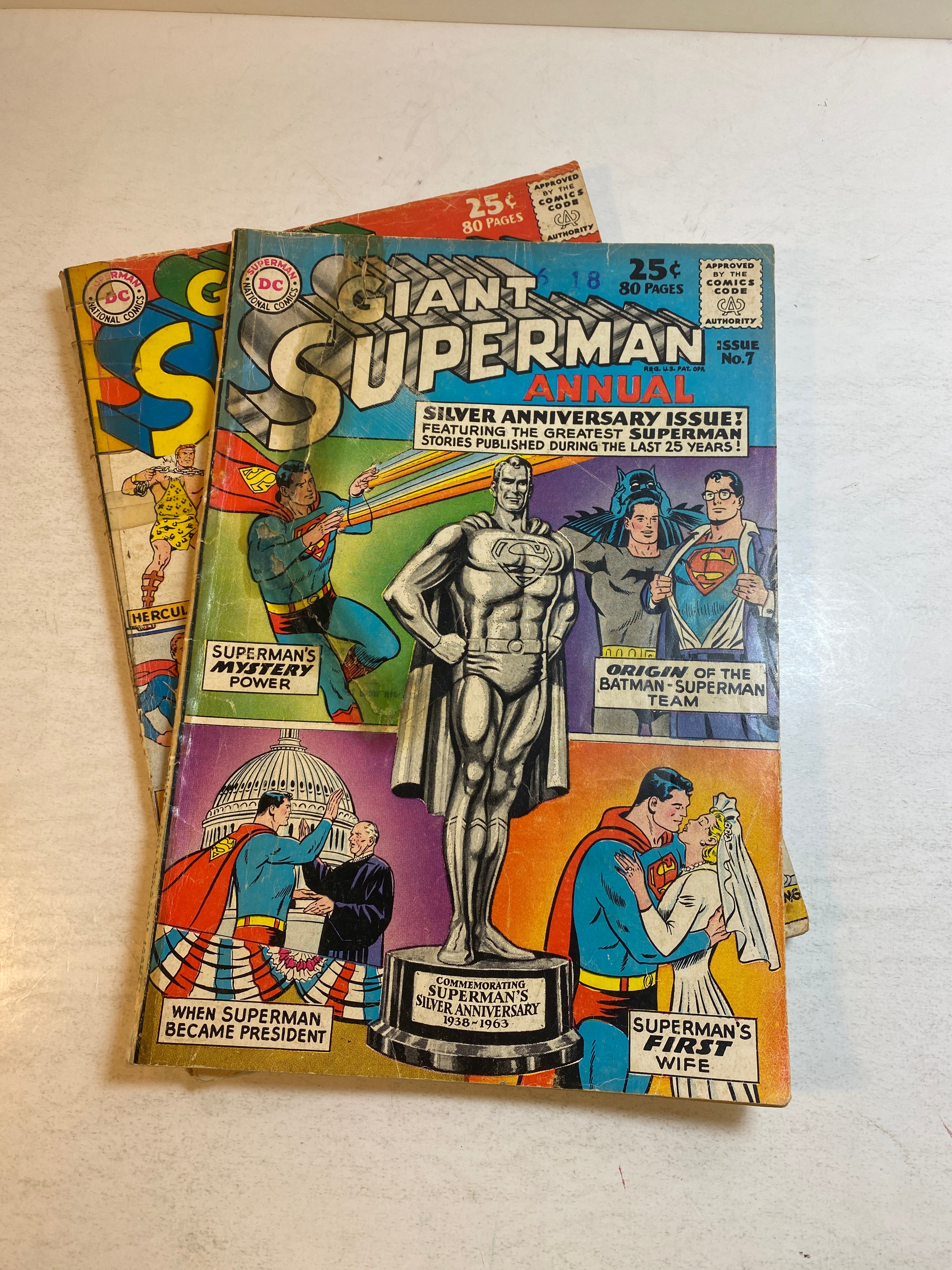 Lot of 2 Giant Superman DC Comics 1962-1963