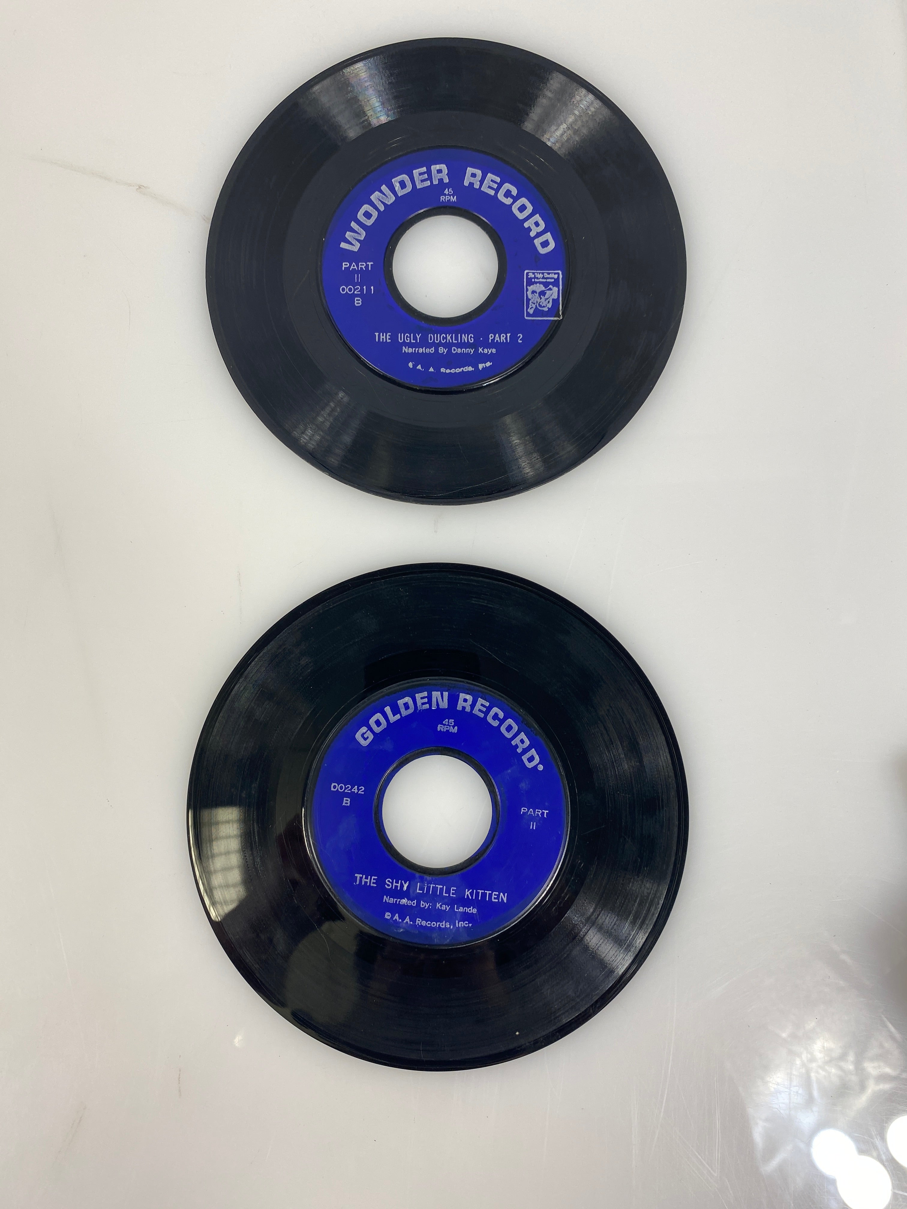 Lot of 2 Golden Read Along Books 45 Vinyl Records 1946-1966