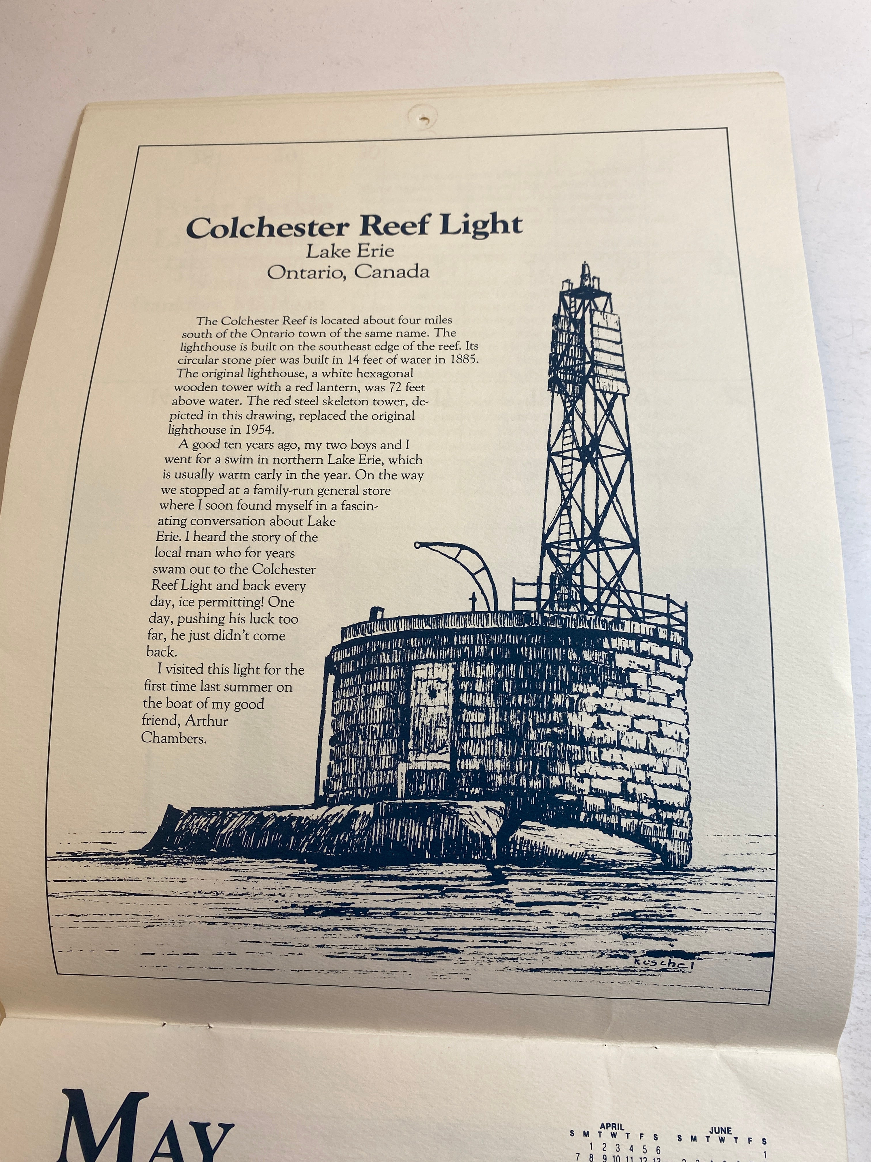 Lot of 2 Great Lakes Engagement Lighthouse Calendars 1985-1986