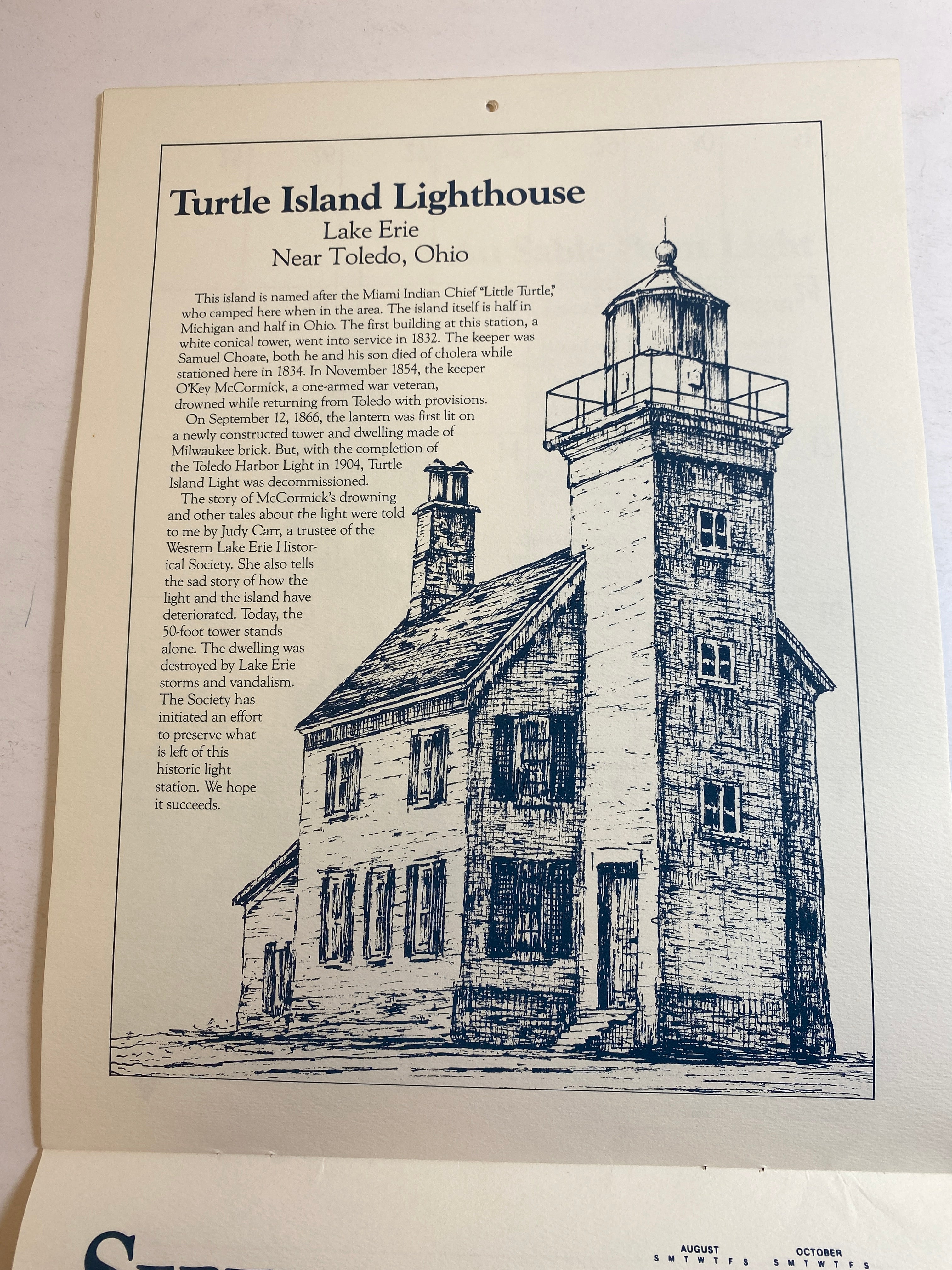 Lot of 2 Great Lakes Engagement Lighthouse Calendars 1985-1986