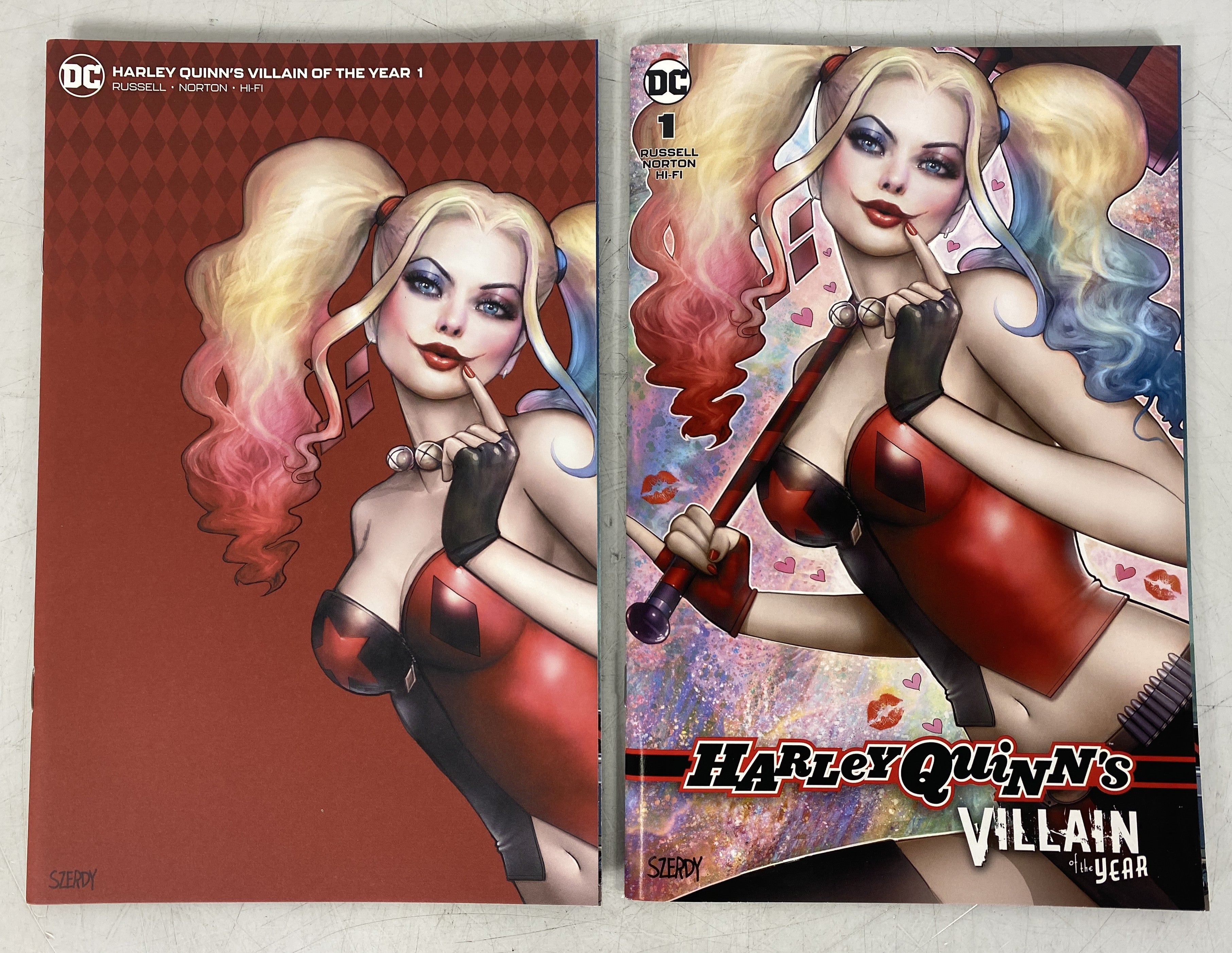 Lot of 2 Harley Quinn 1 Villain of the Year Nathan Szerdy Covers