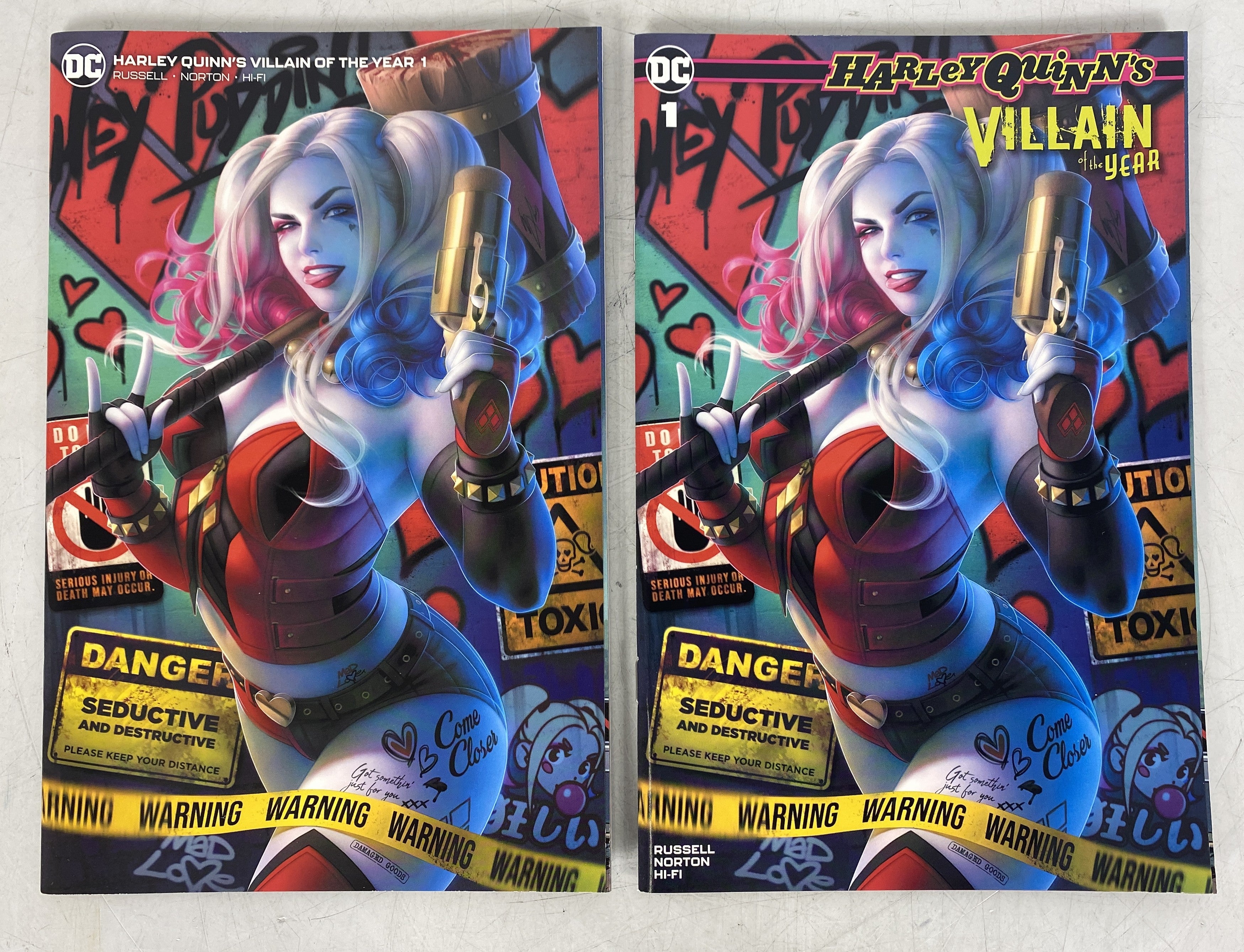 Lot of 2 Harley Quinn 1 Villain of the Year Warren Louw Covers