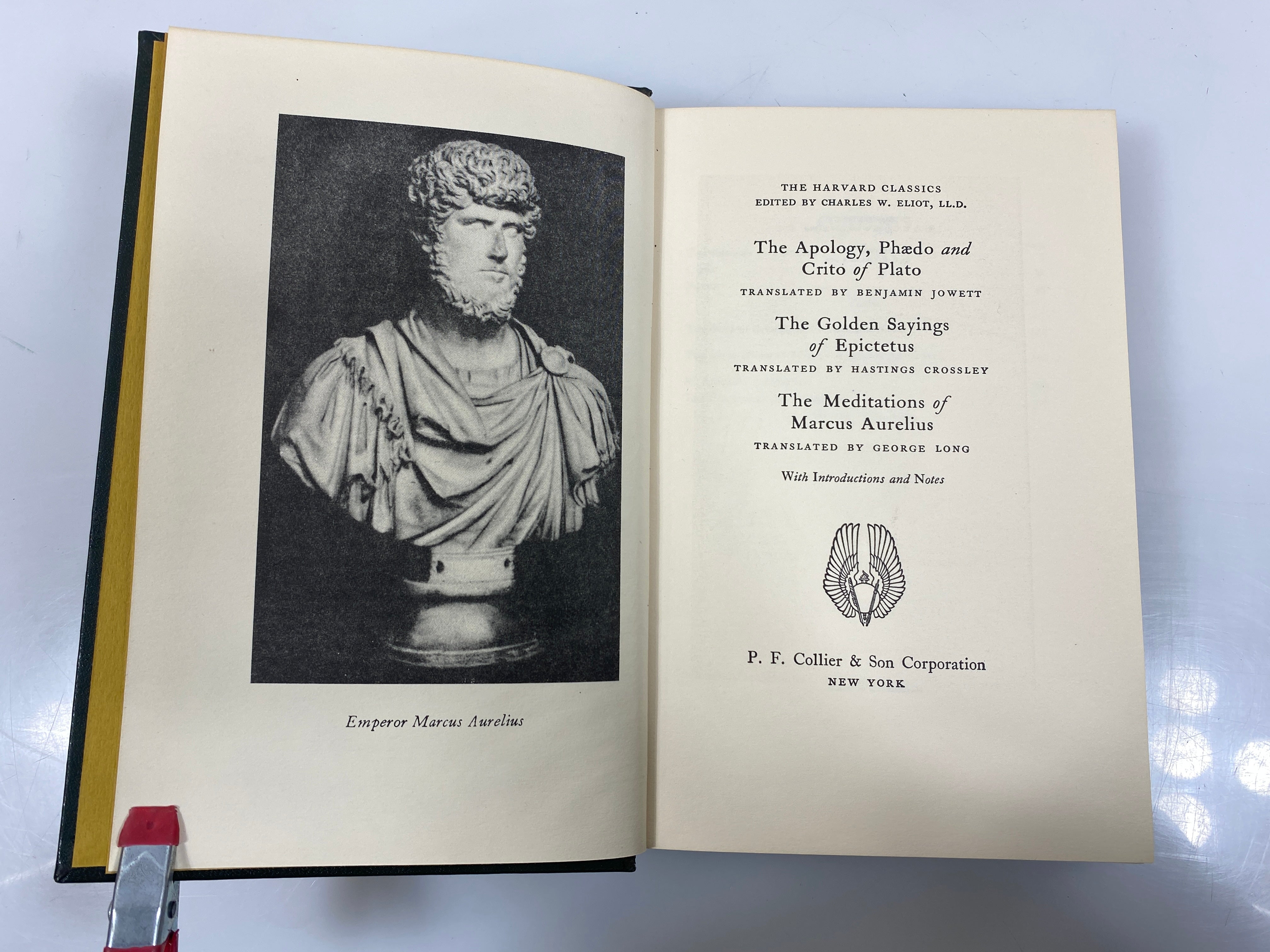 Lot of 2 Harvard Classics Plato Epictetus Aurelius, and Cervantes 1969 HC