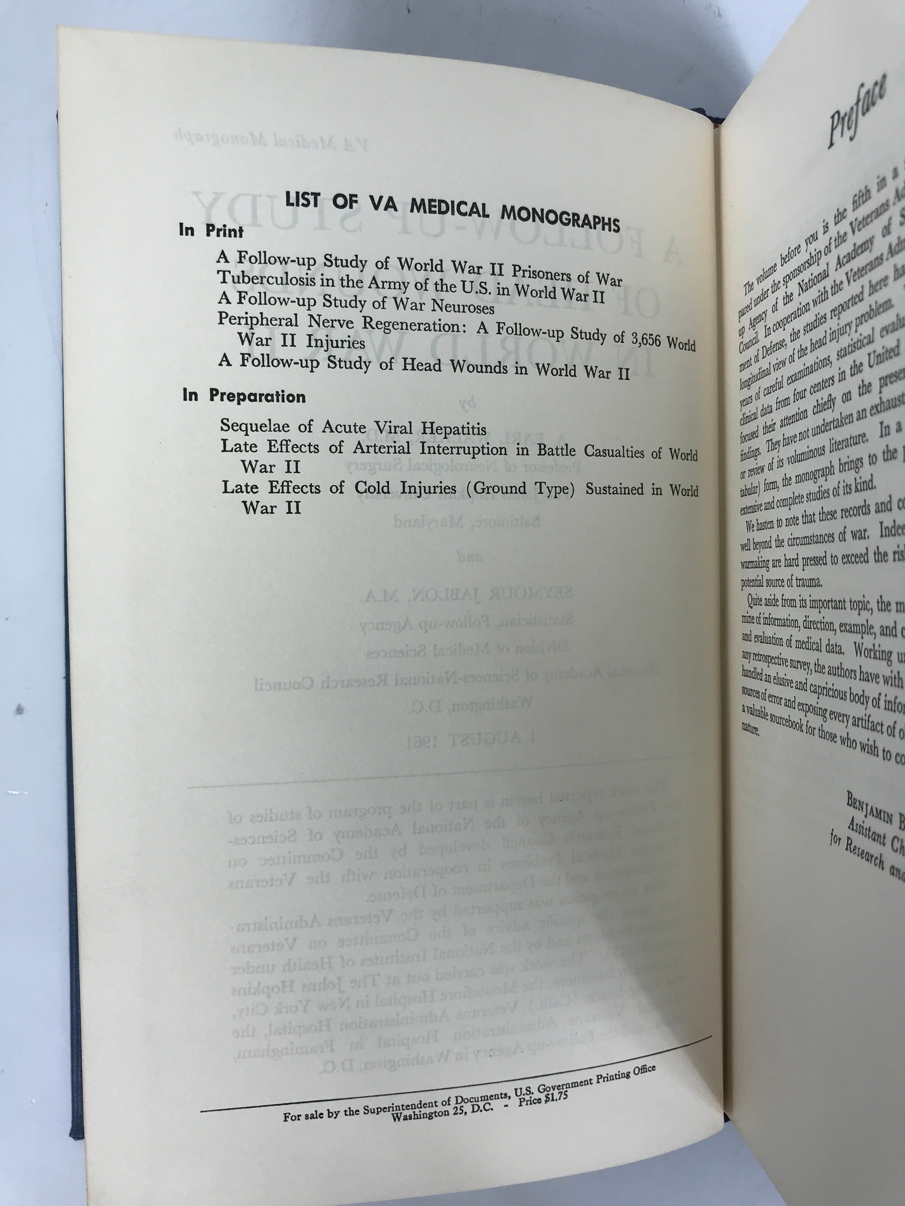 Lot of 2: Head Injury from Antiquity-Present/Head Wounds in WWII 1961-73 HC