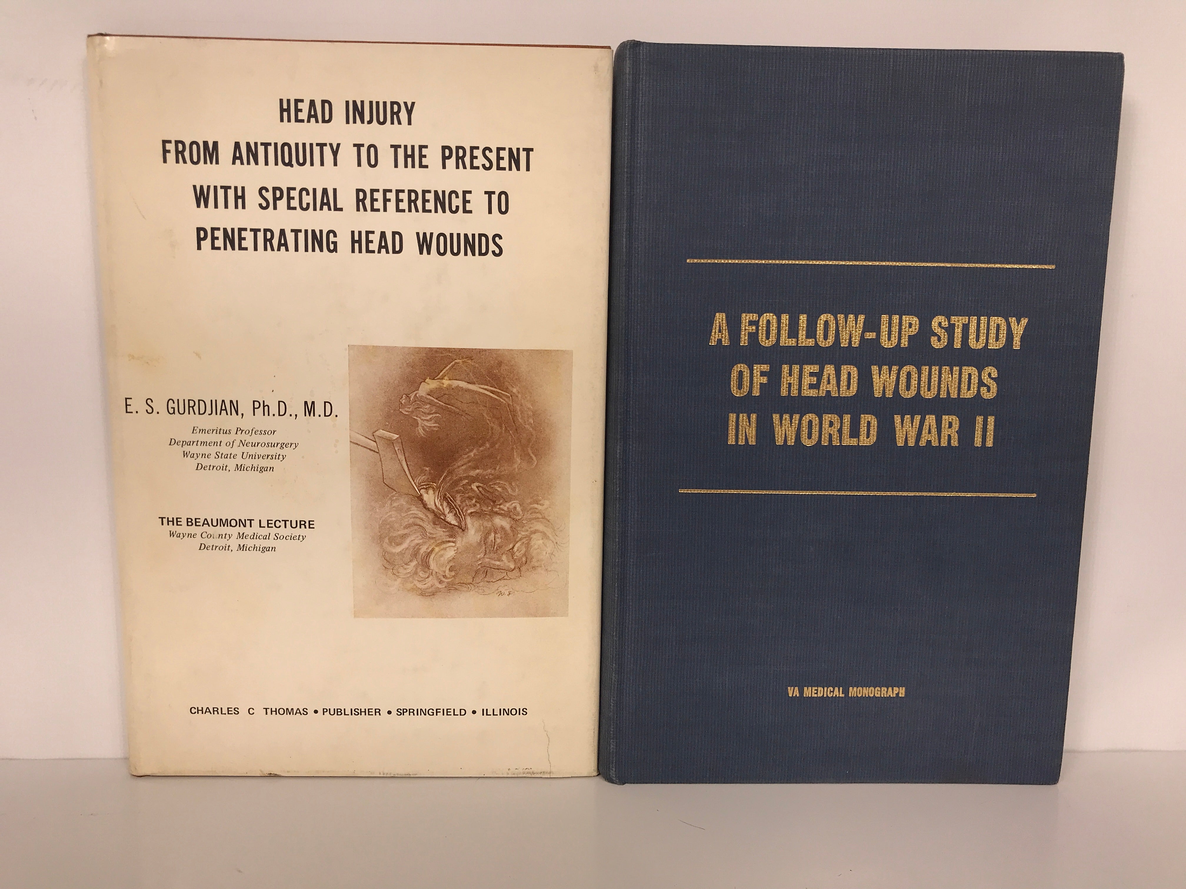 Lot of 2: Head Injury from Antiquity-Present/Head Wounds in WWII 1961-73 HC