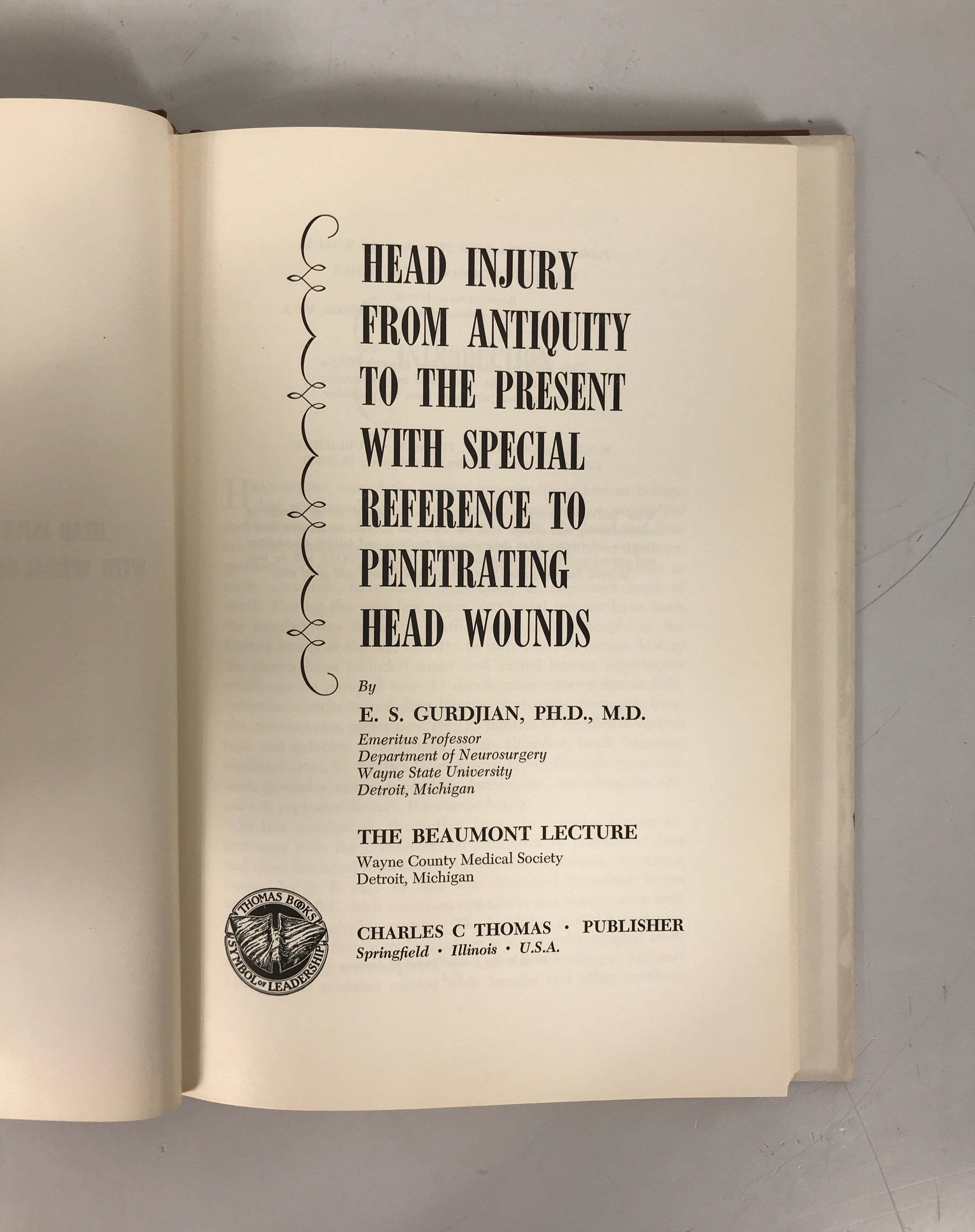 Lot of 2: Head Injury from Antiquity-Present/Head Wounds in WWII 1961-73 HC