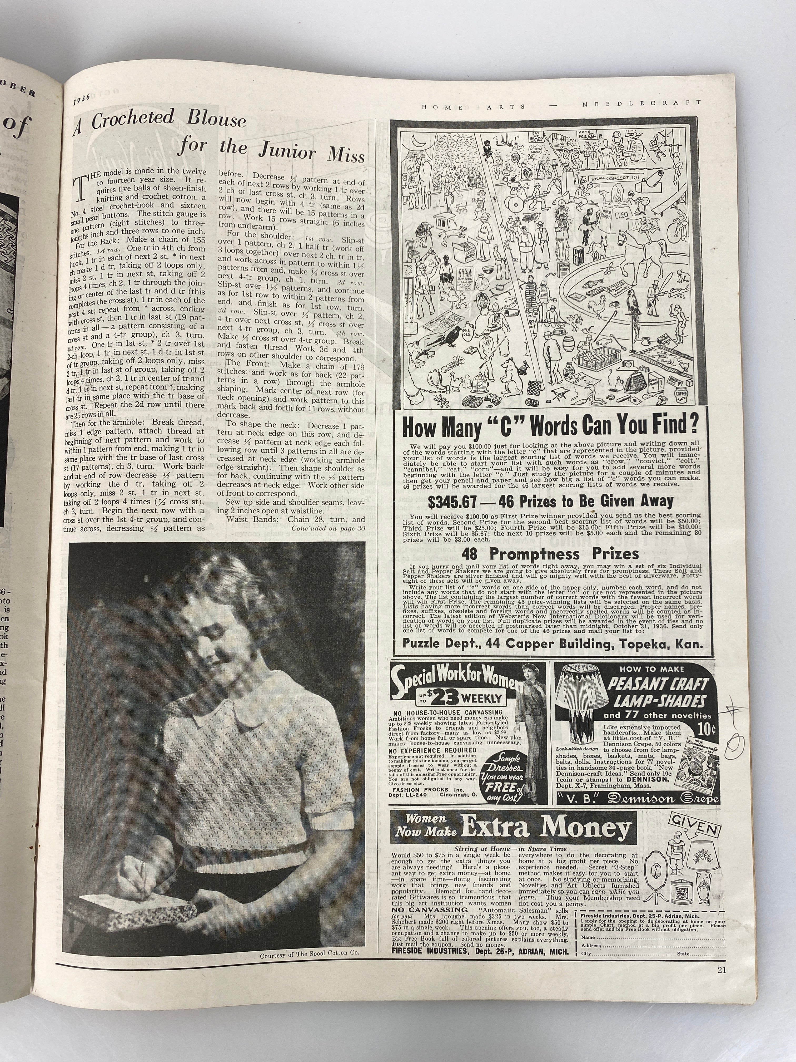 Lot of 2 Home Arts Needlecraft Periodicals 1936-1937