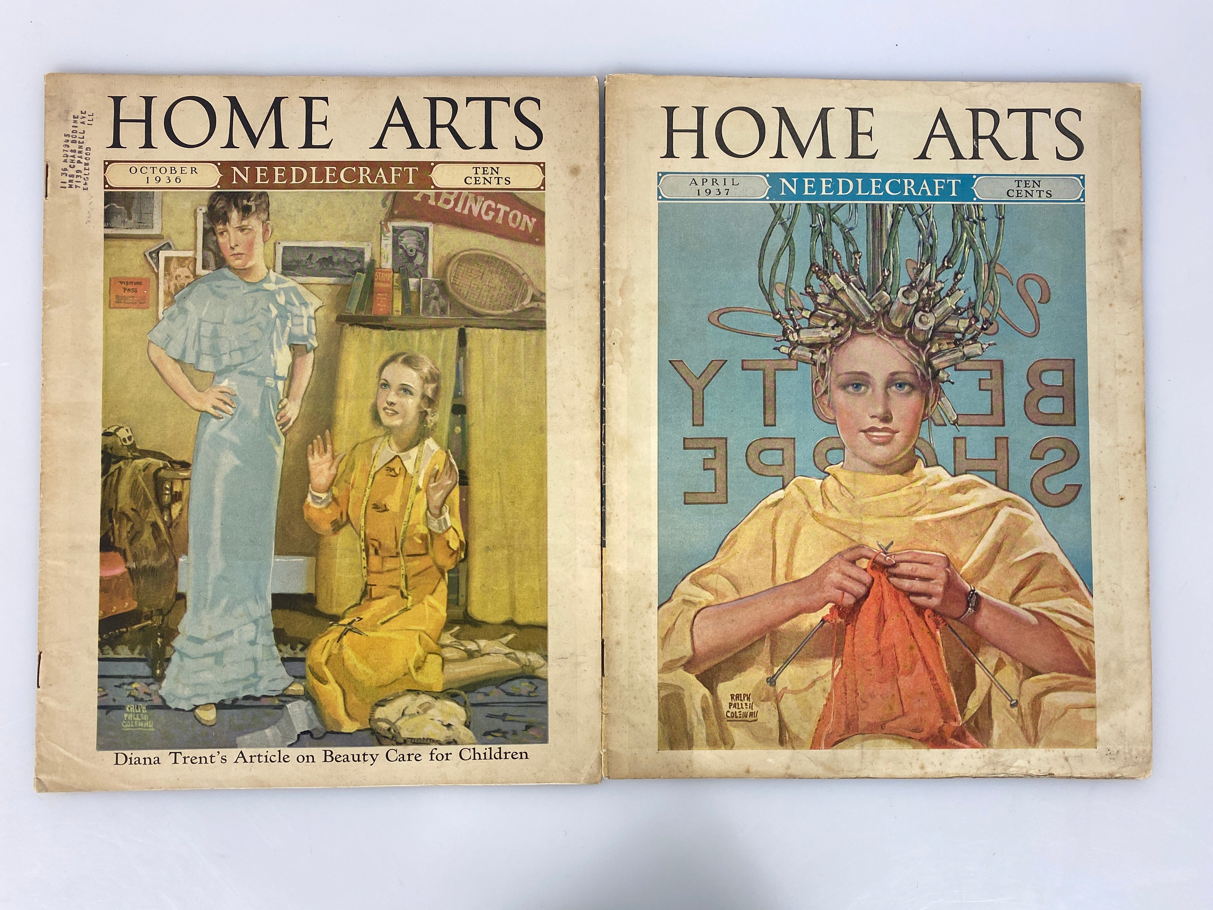 Lot of 2 Home Arts Needlecraft Periodicals 1936-1937