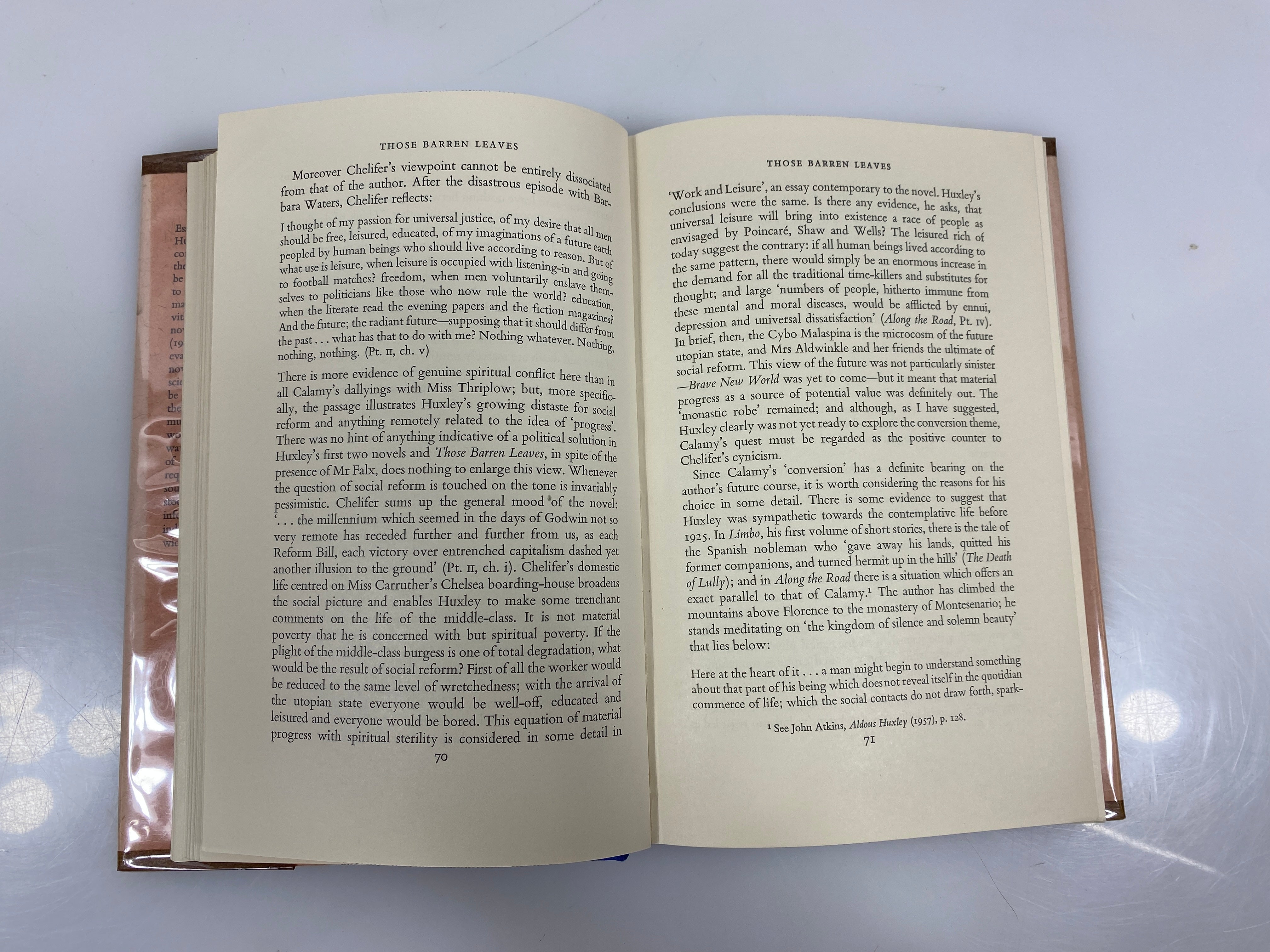 Lot of 2 Huxley Study of the Major Novels/Quest for Values 1969/71 Ex-Library HC