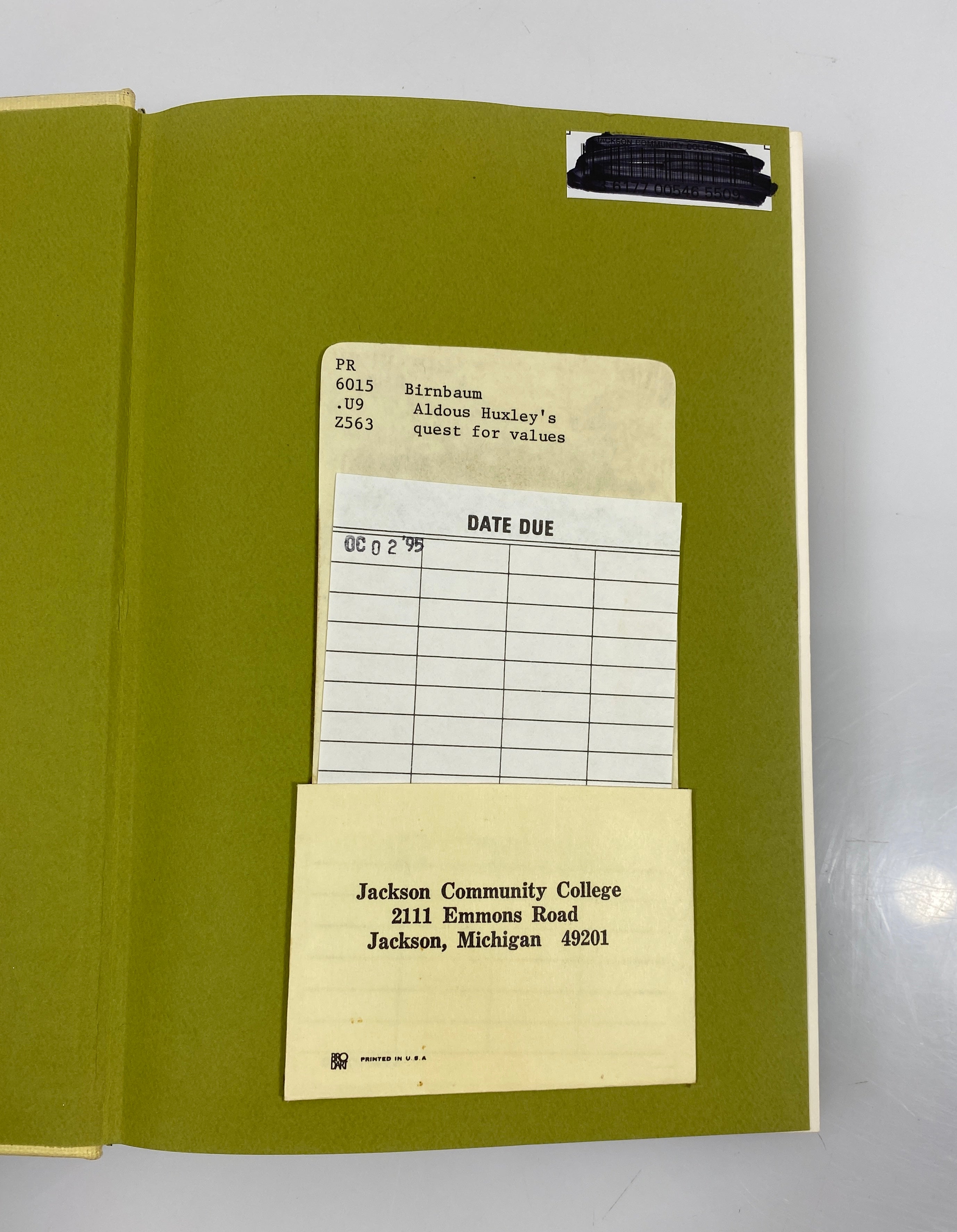 Lot of 2 Huxley Study of the Major Novels/Quest for Values 1969/71 Ex-Library HC