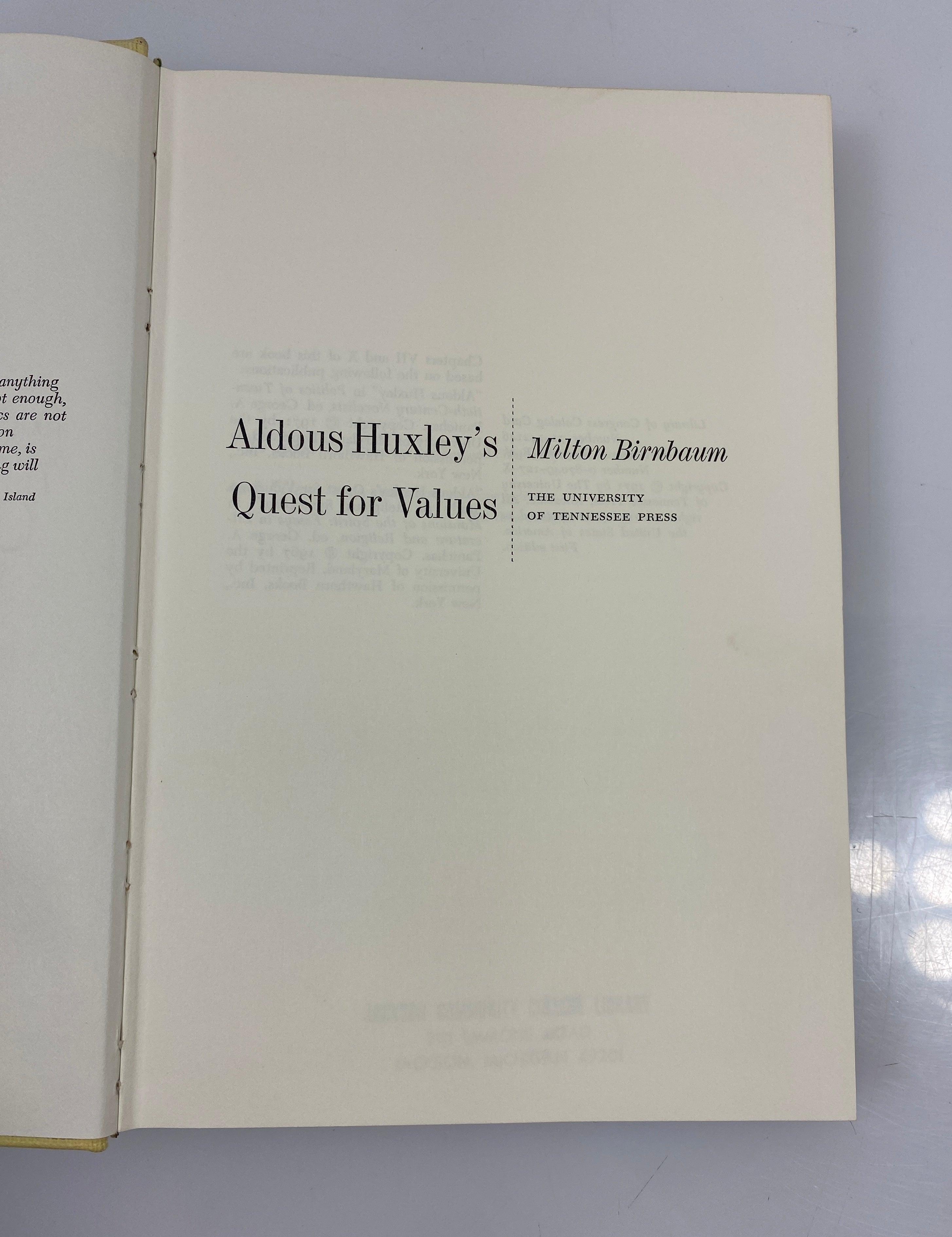 Lot of 2 Huxley Study of the Major Novels/Quest for Values 1969/71 Ex-Library HC