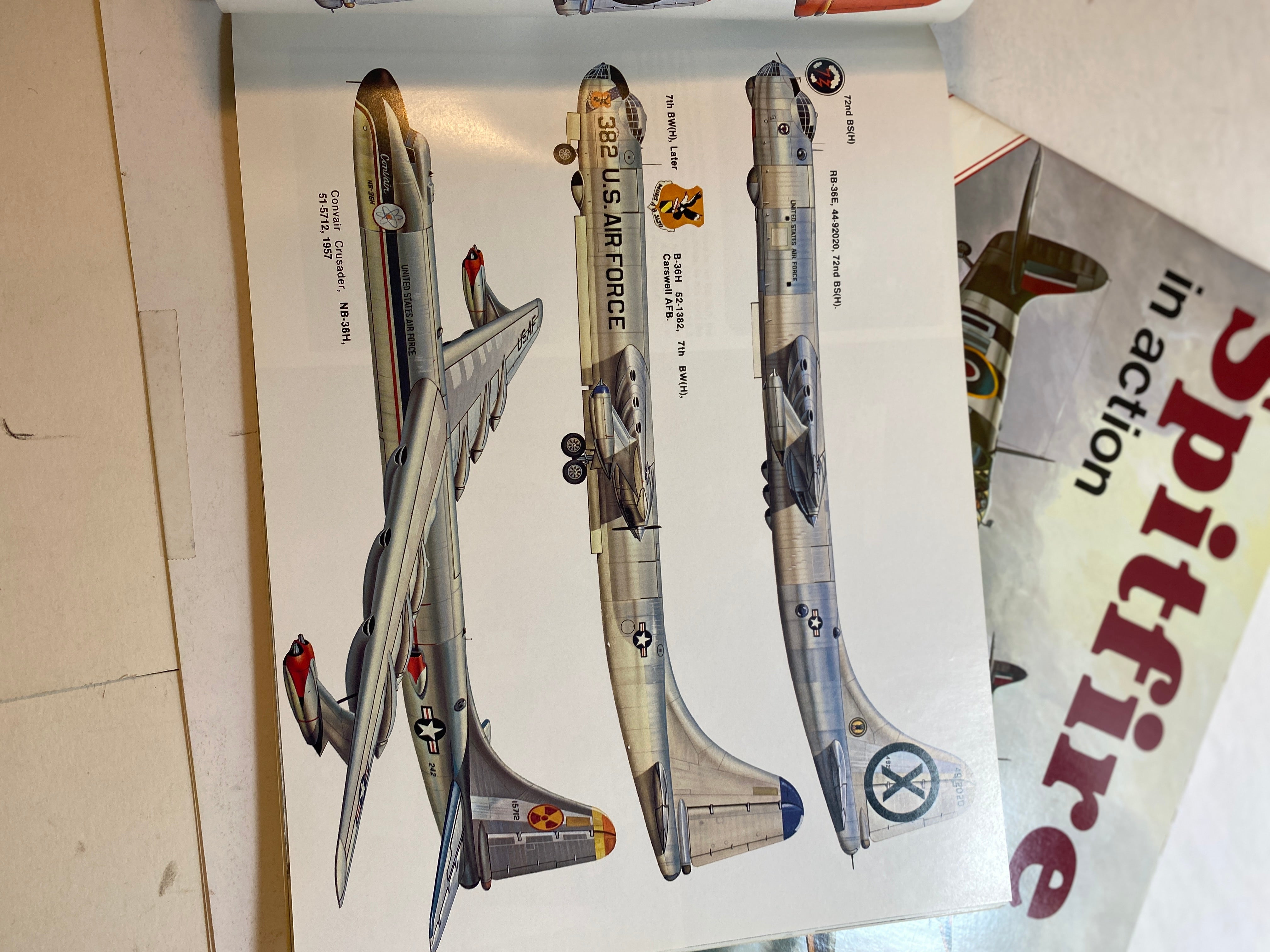 Lot of 2 In Action Booklets Spitfire and B-36 1980 Aircraft 39, 42