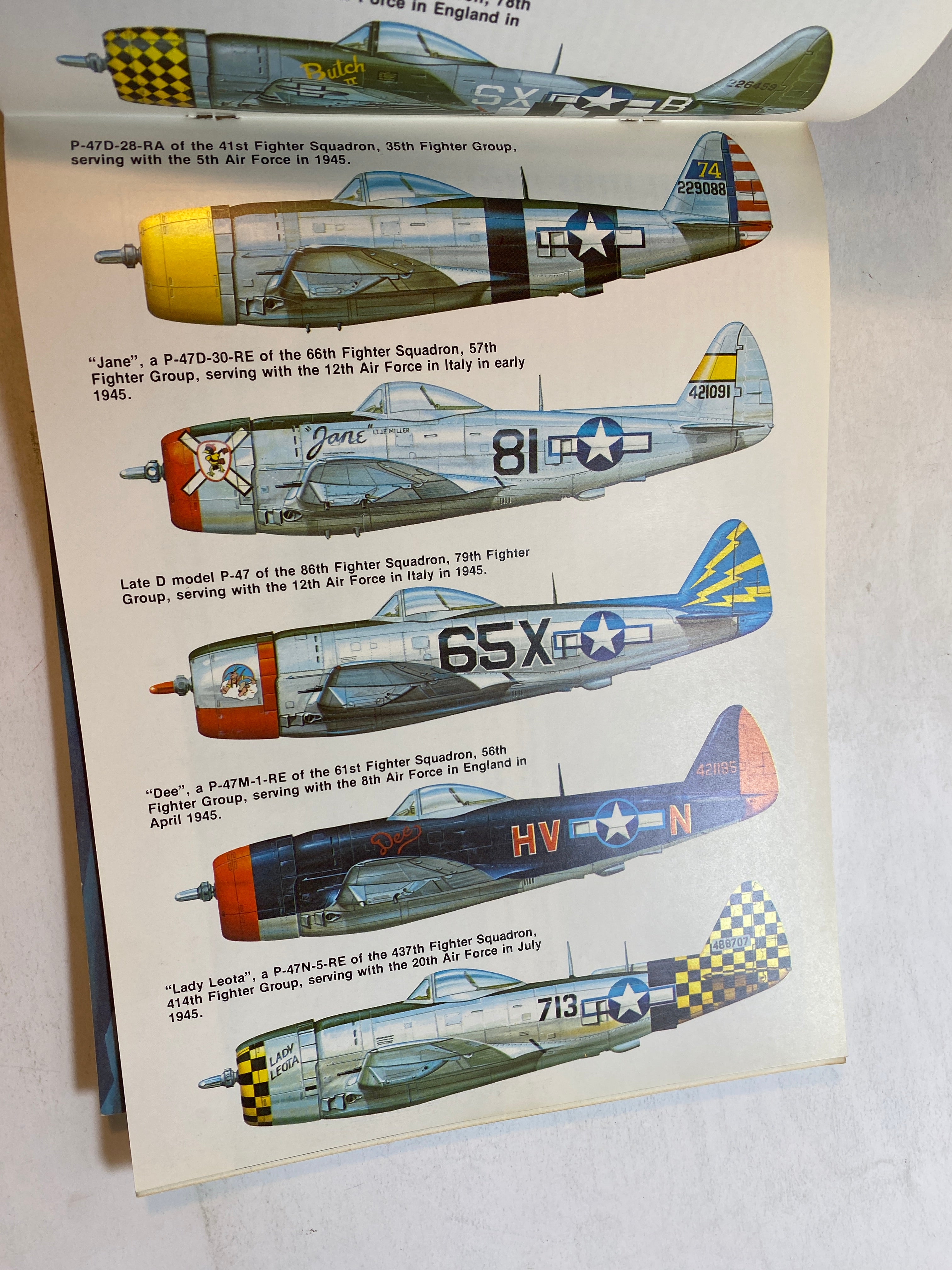 Lot of 2 In Action Booklets Thunderbolt F4U Corsair 1975-1977 Aircraft 18, 29