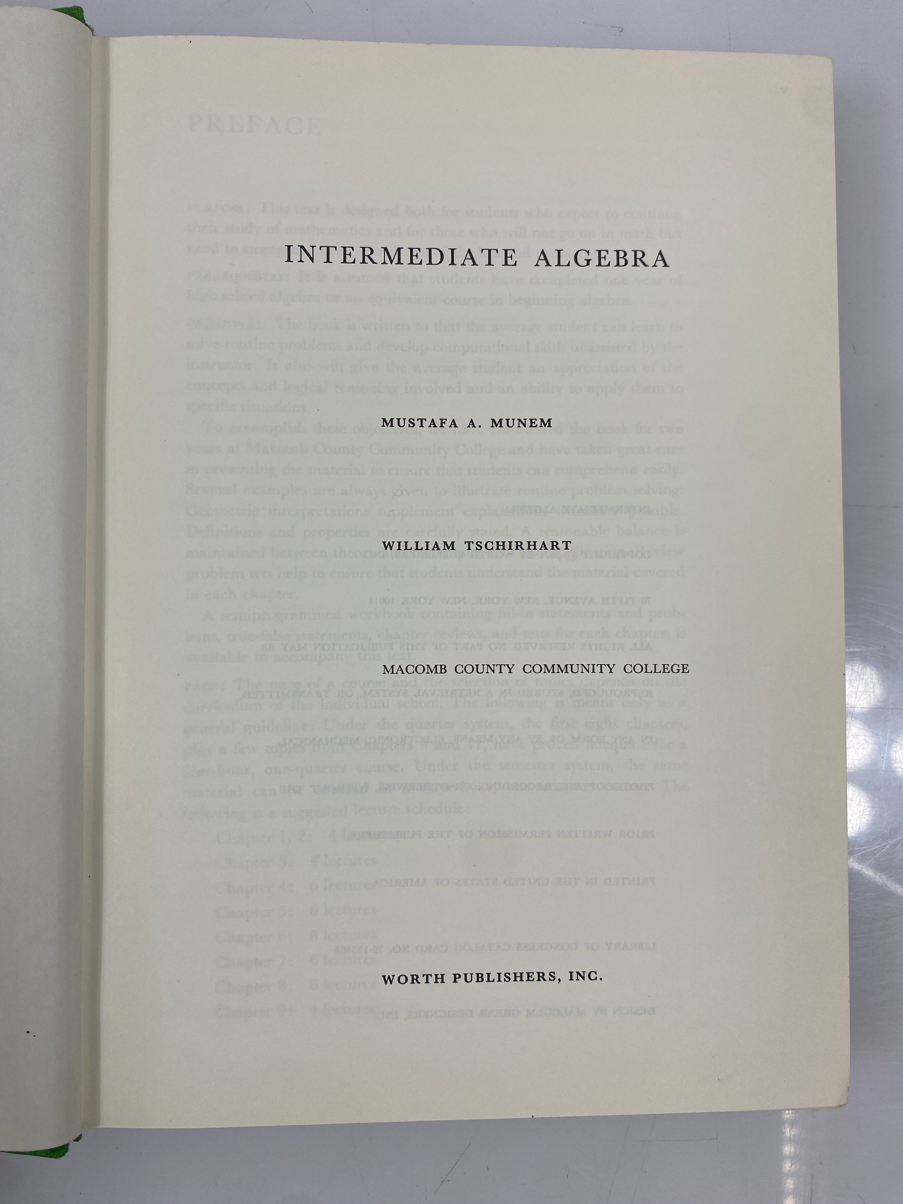 Lot of 2: Intermediate Algebra/Functional Approach to Precalculus by Munem HC