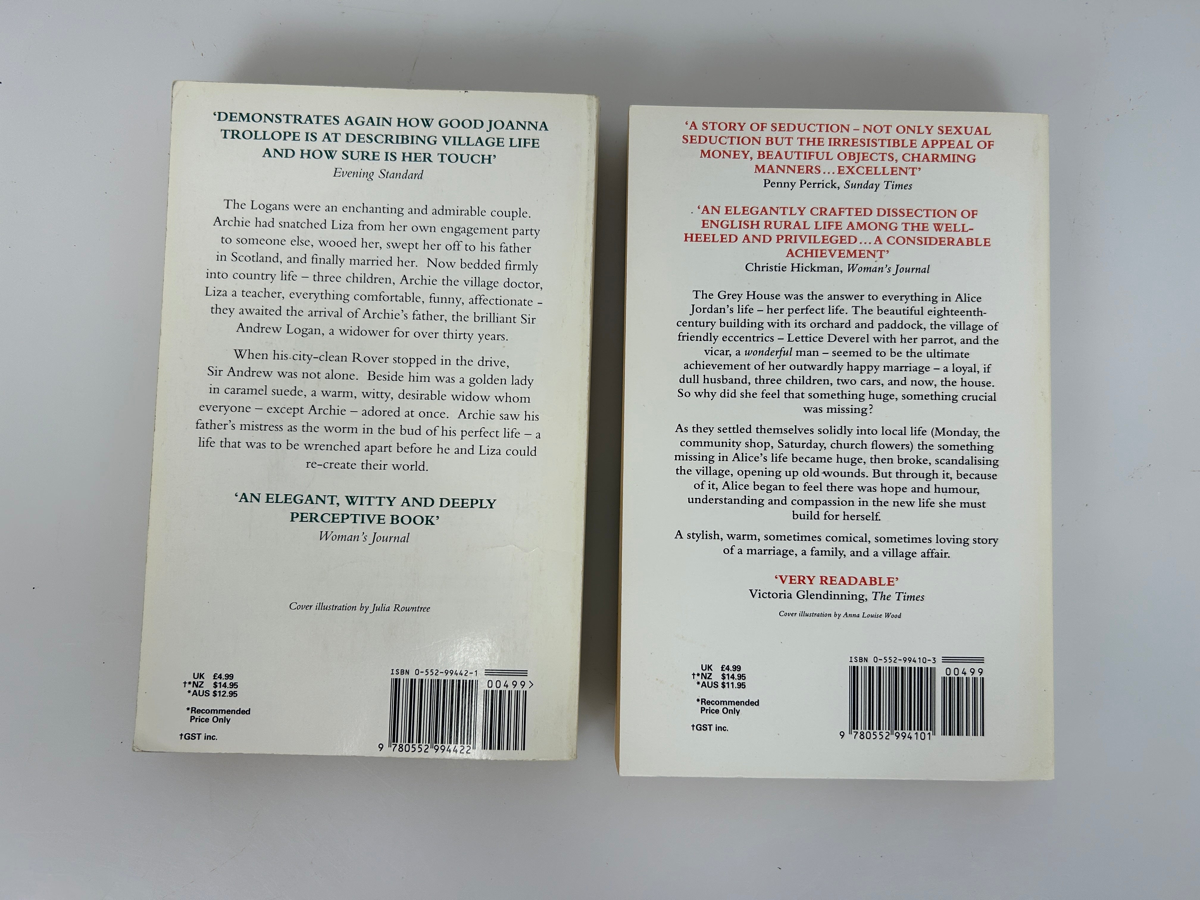 Lot of 2 Joanna Trollope UK Ed A Village Affair/A Passionate Man SC