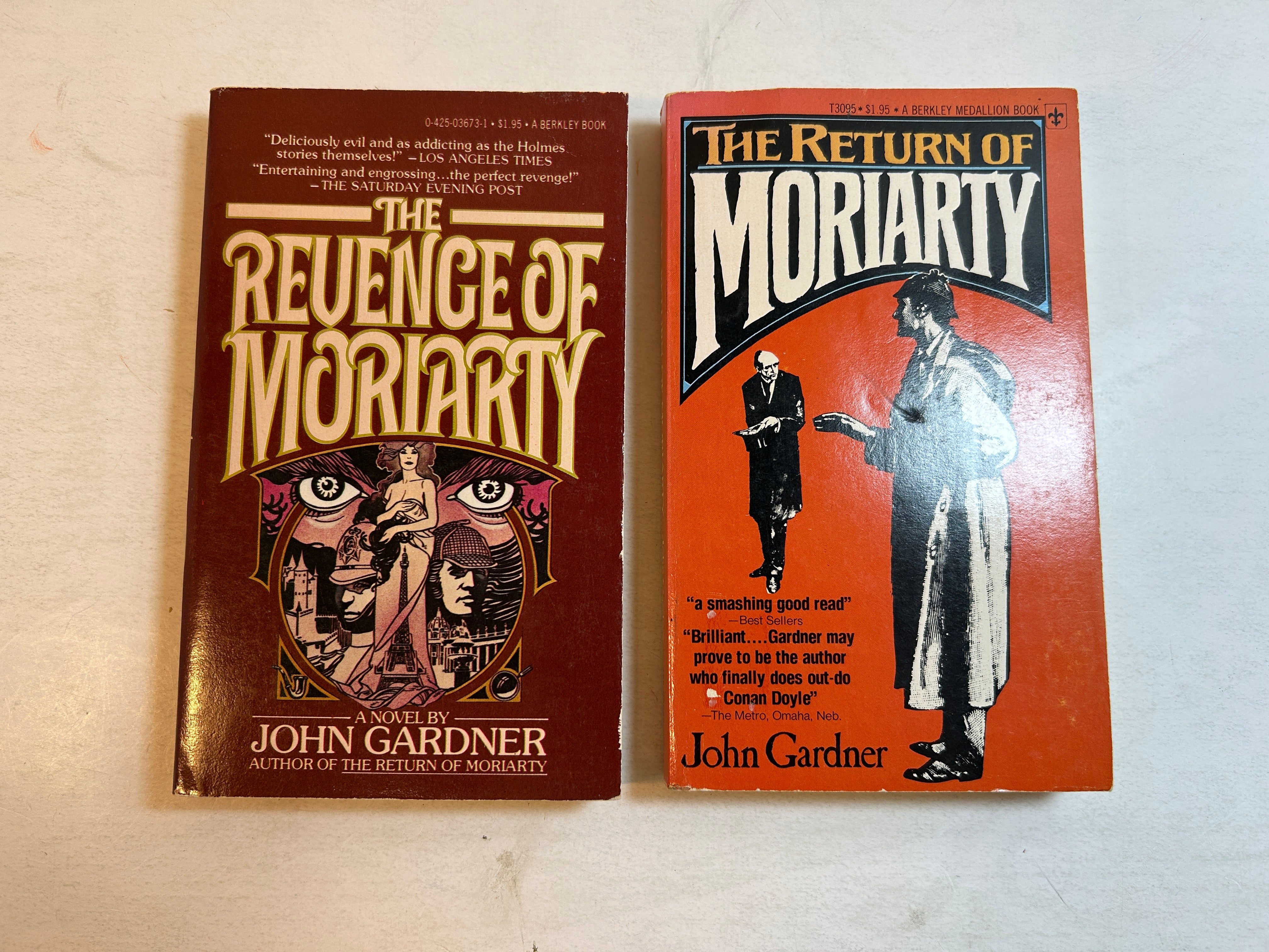 Lot of 2 John Gardner Mystery: Revenge of /Return of Moriarty Berkley 1976-78 SC