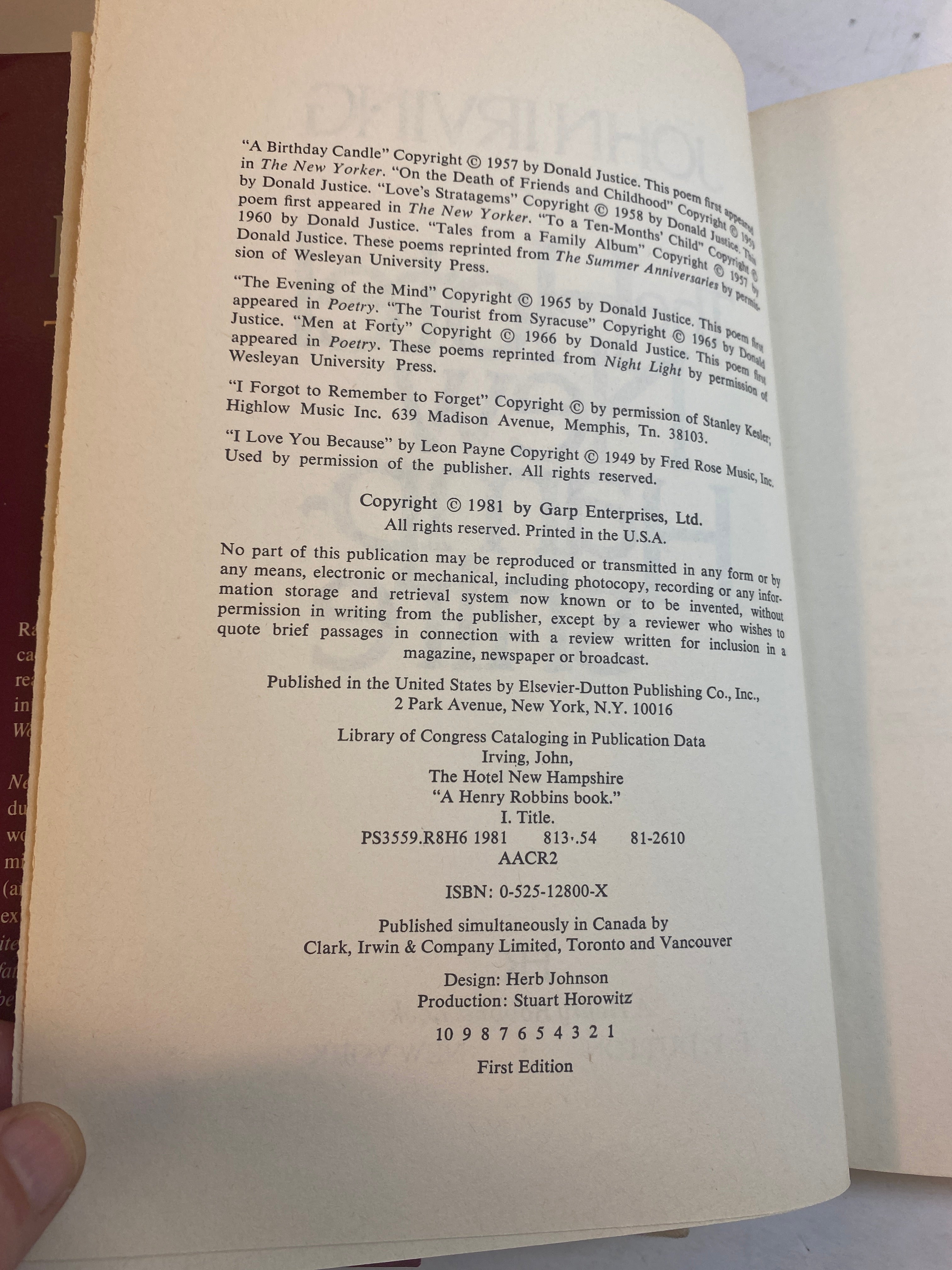 Lot of 2 John Irving Cider House Rules Hotel New Hampshire HCDJ 1981-1985