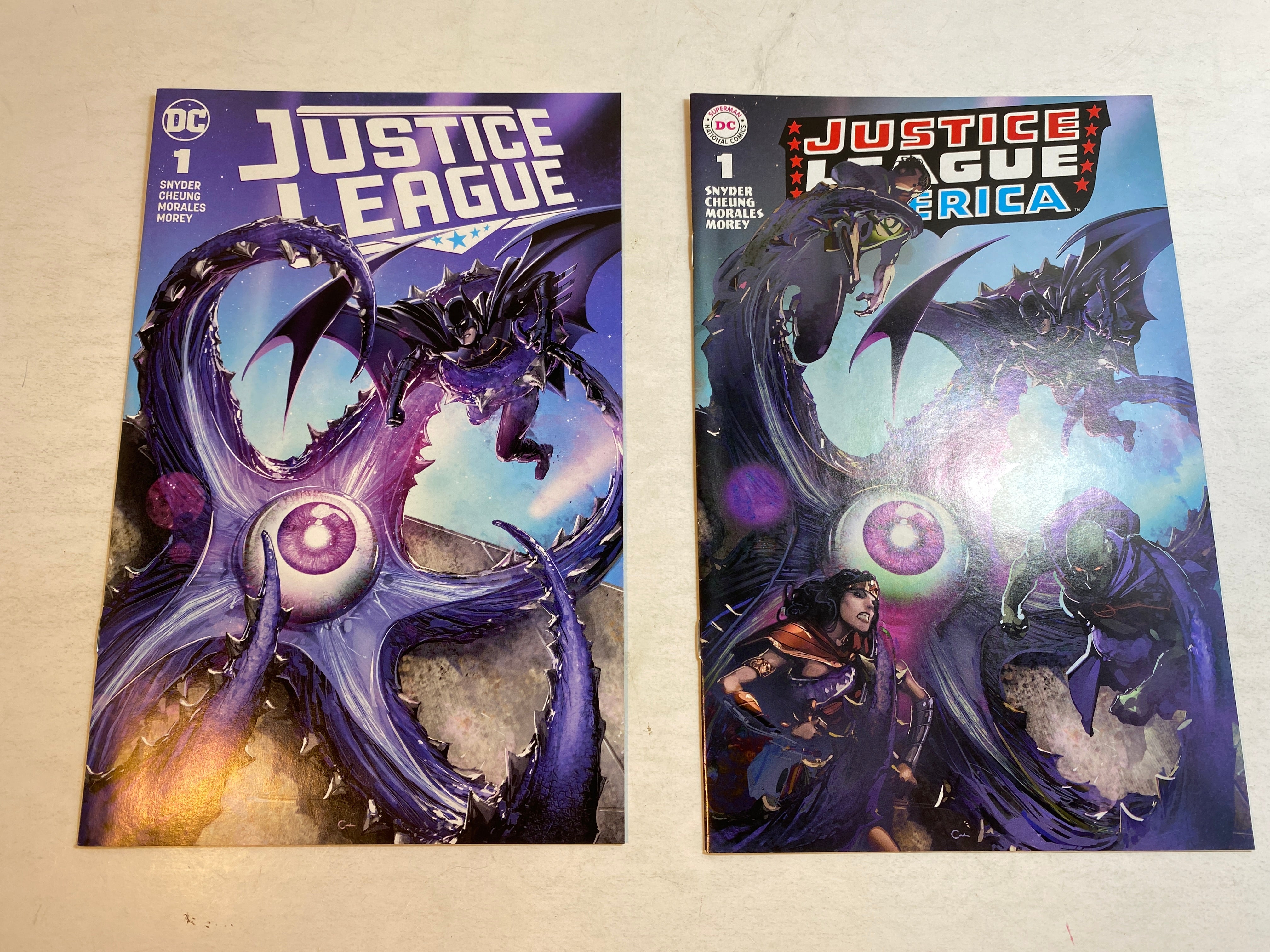 Lot of 2 Justice League #1 2018 DC Clayton Crain Variants