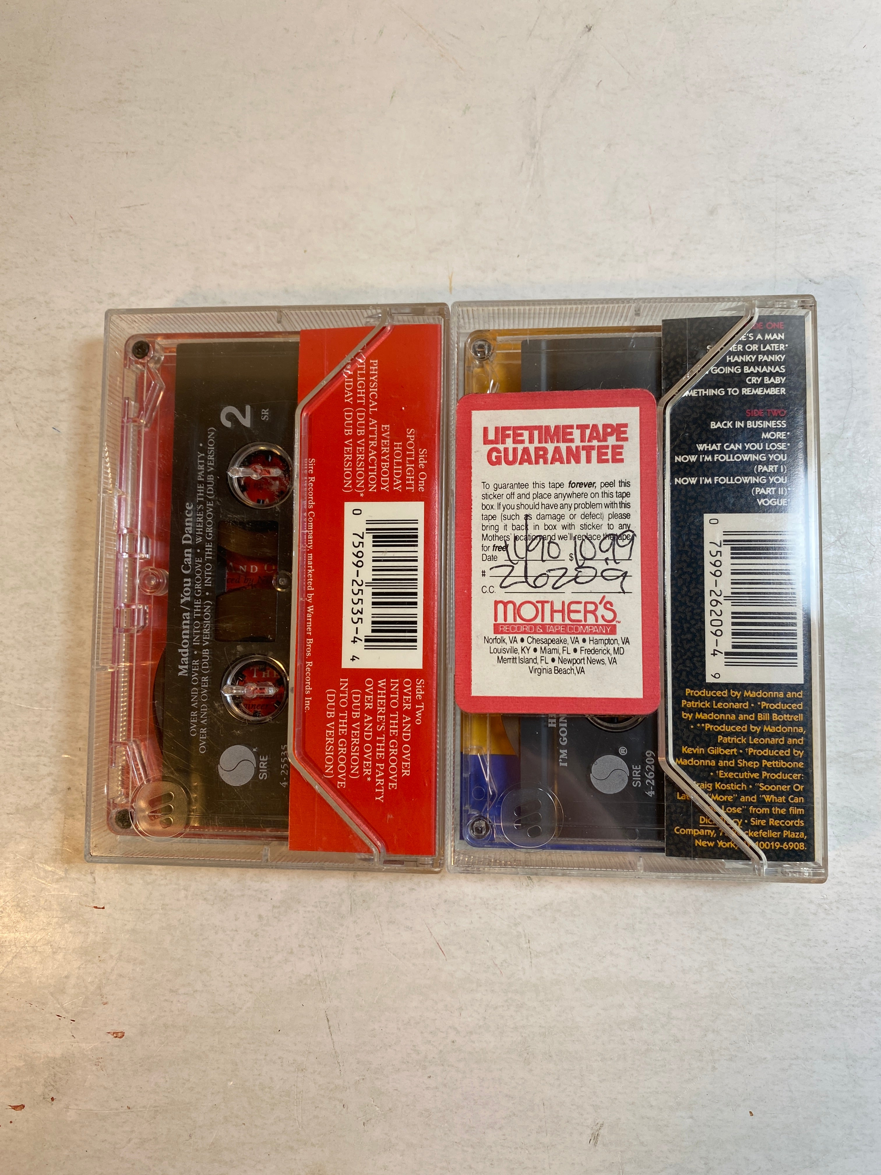 Lot of 2 Madonna Cassette Tapes You Can Dance I'm Breathless