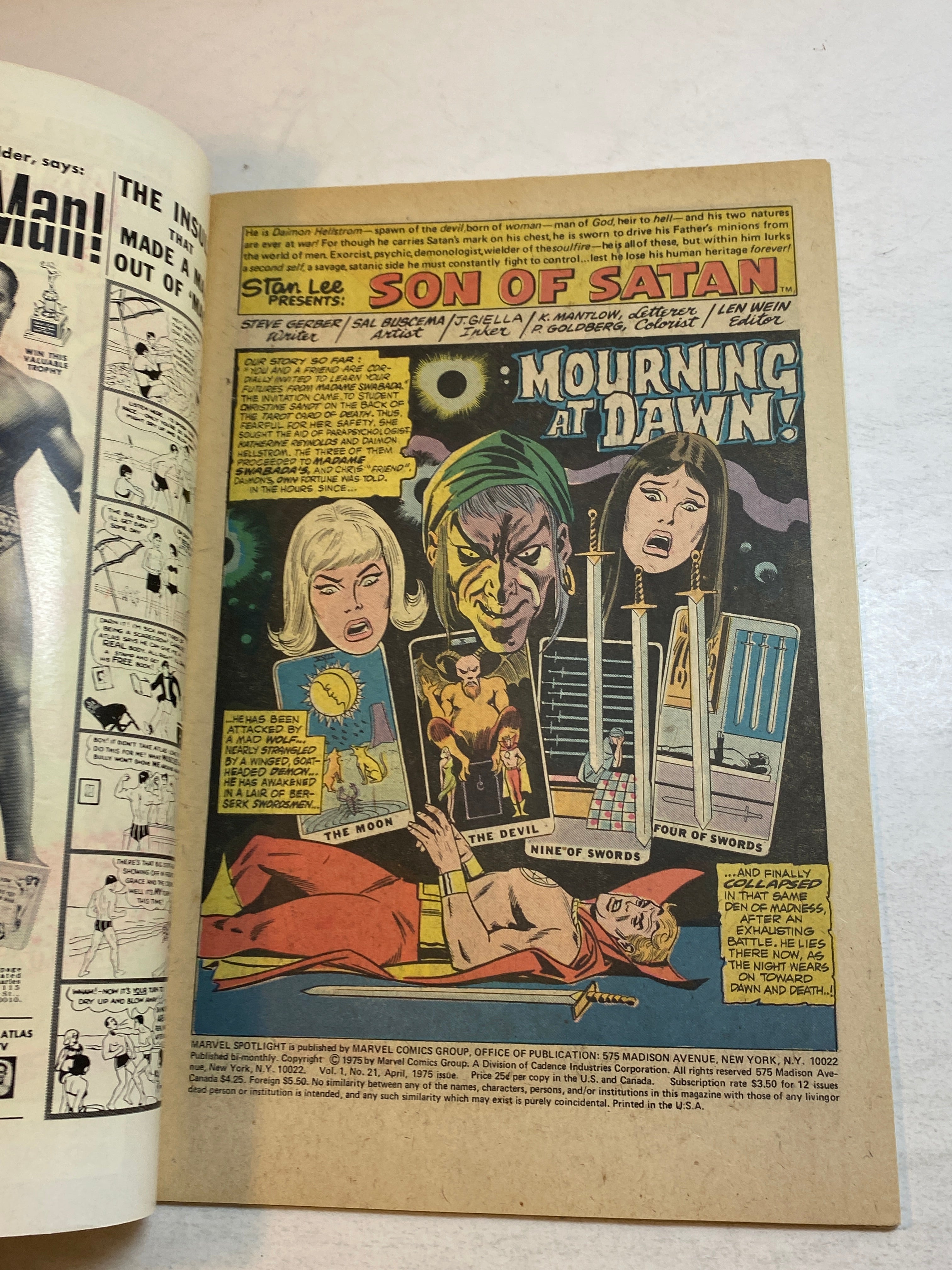 Lot of 2 Marvel Spotlight Son of Satan 1974-1975