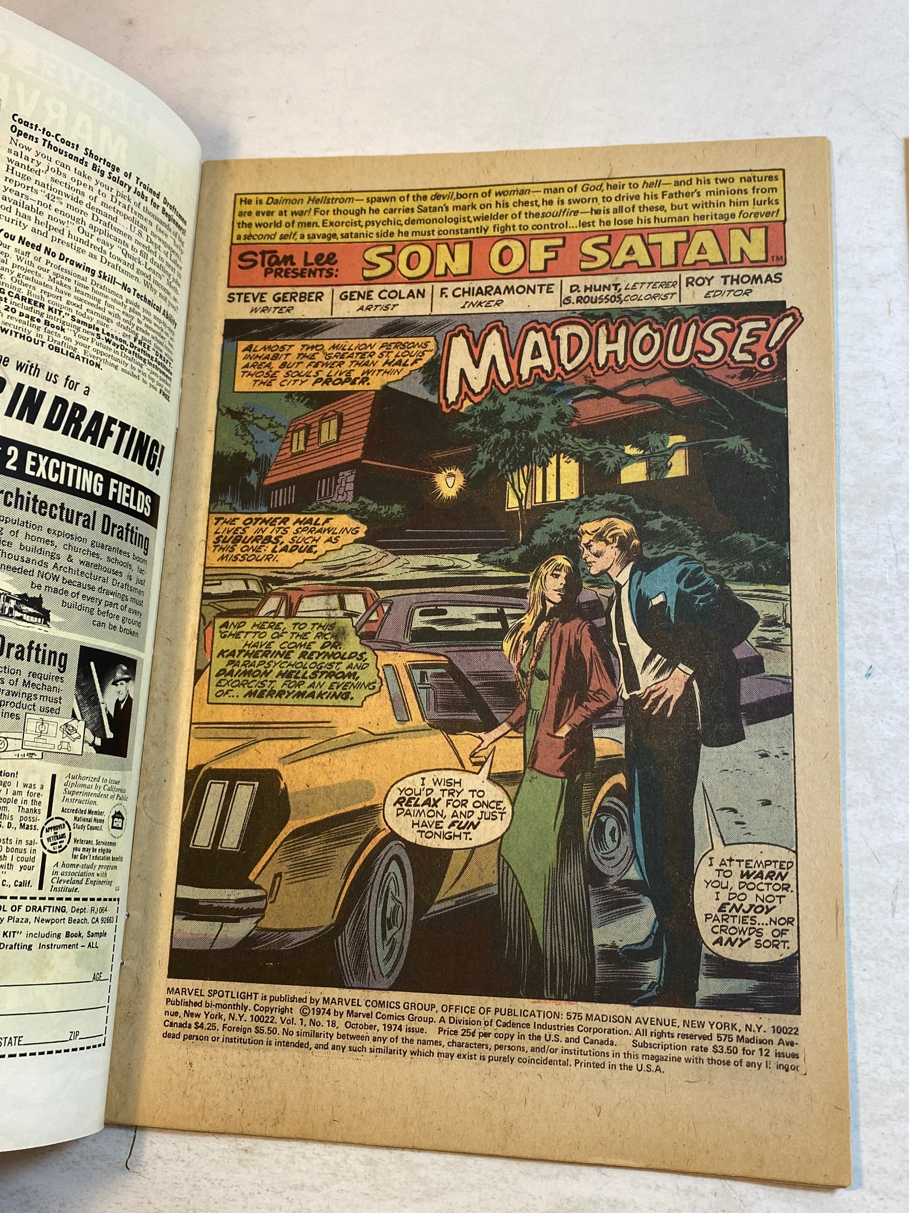 Lot of 2 Marvel Spotlight Son of Satan 1974-1975