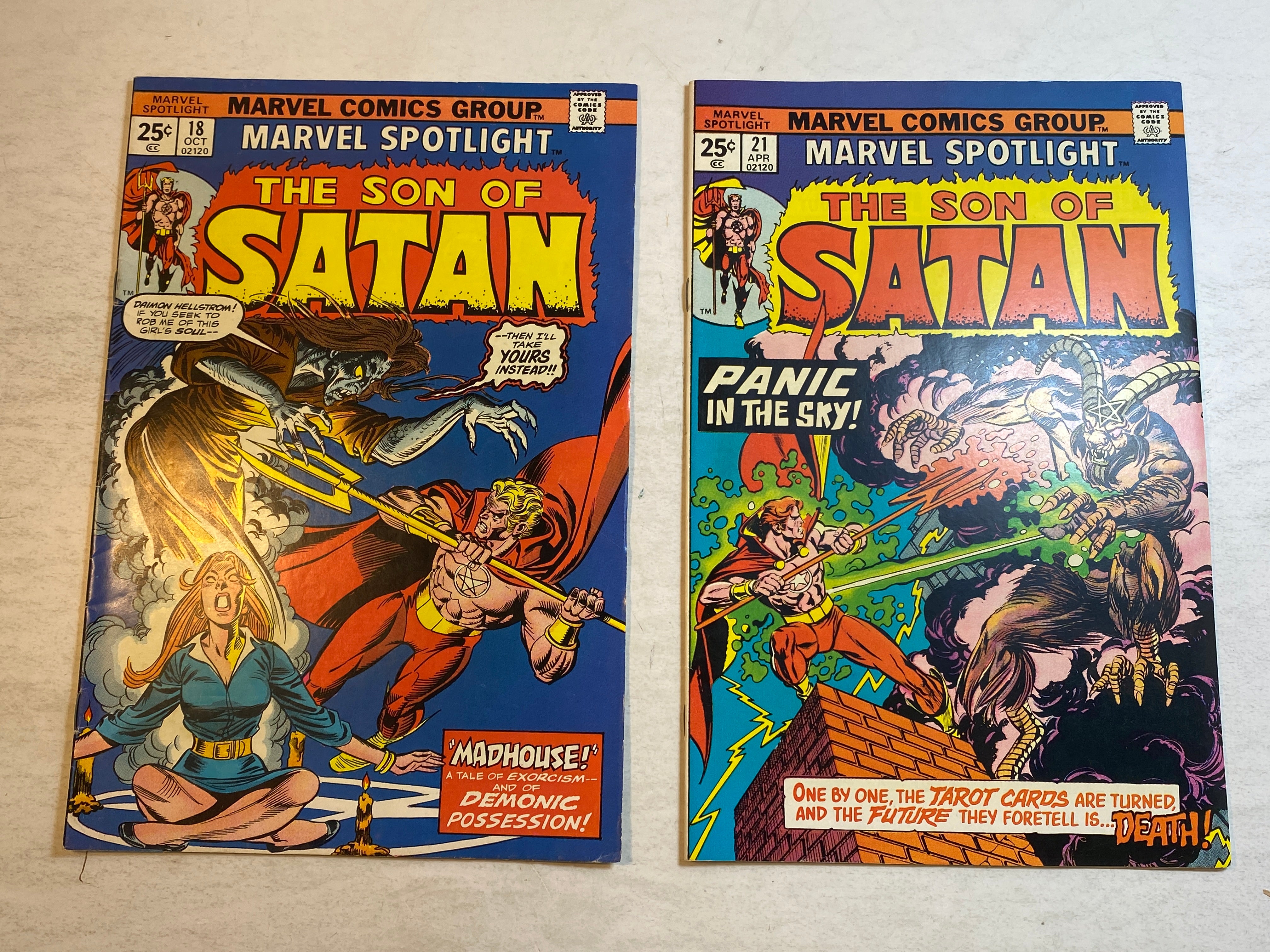 Lot of 2 Marvel Spotlight Son of Satan 1974-1975