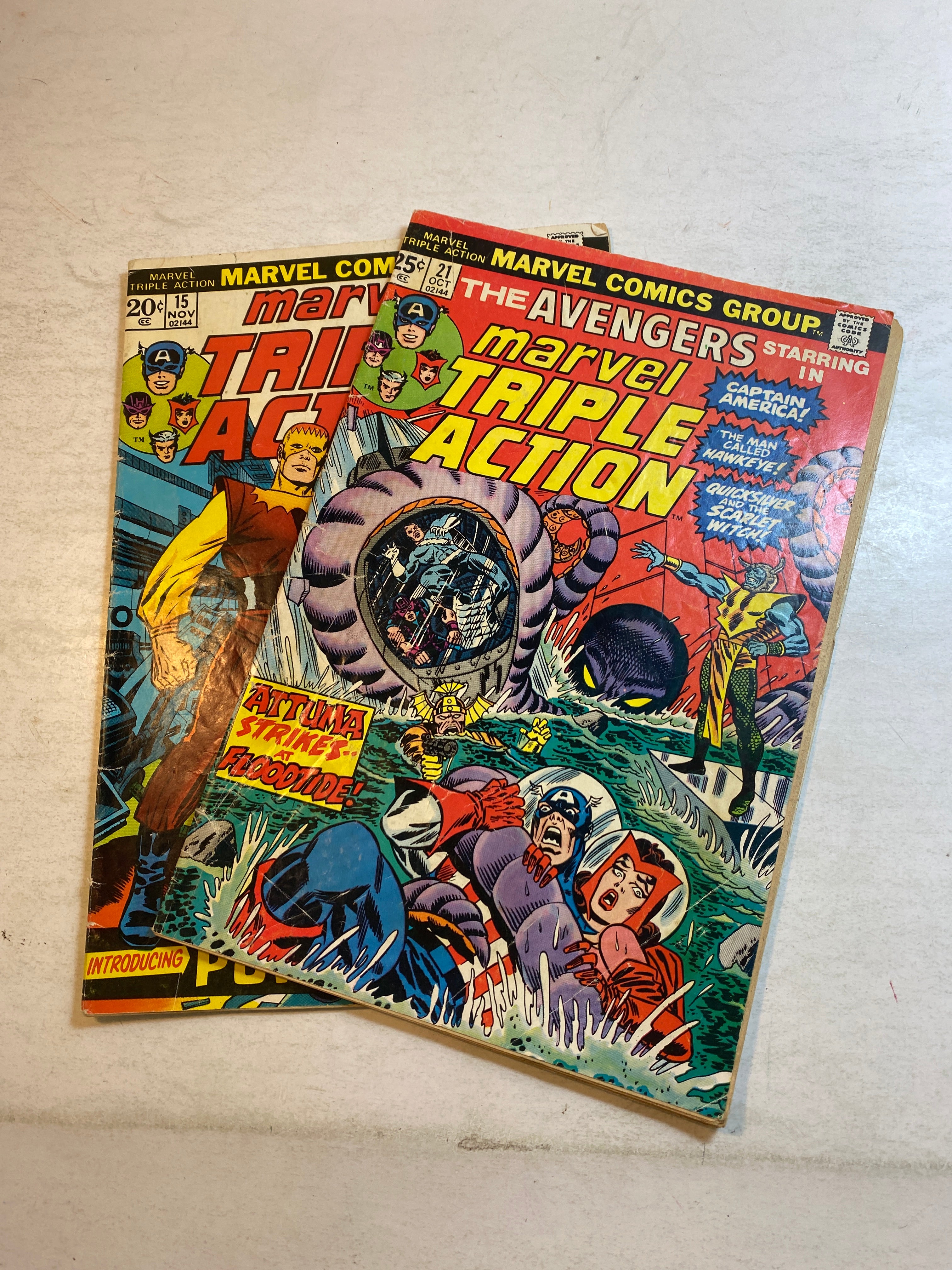 Lot of 2 Marvel Triple Action Comics 1973-1974