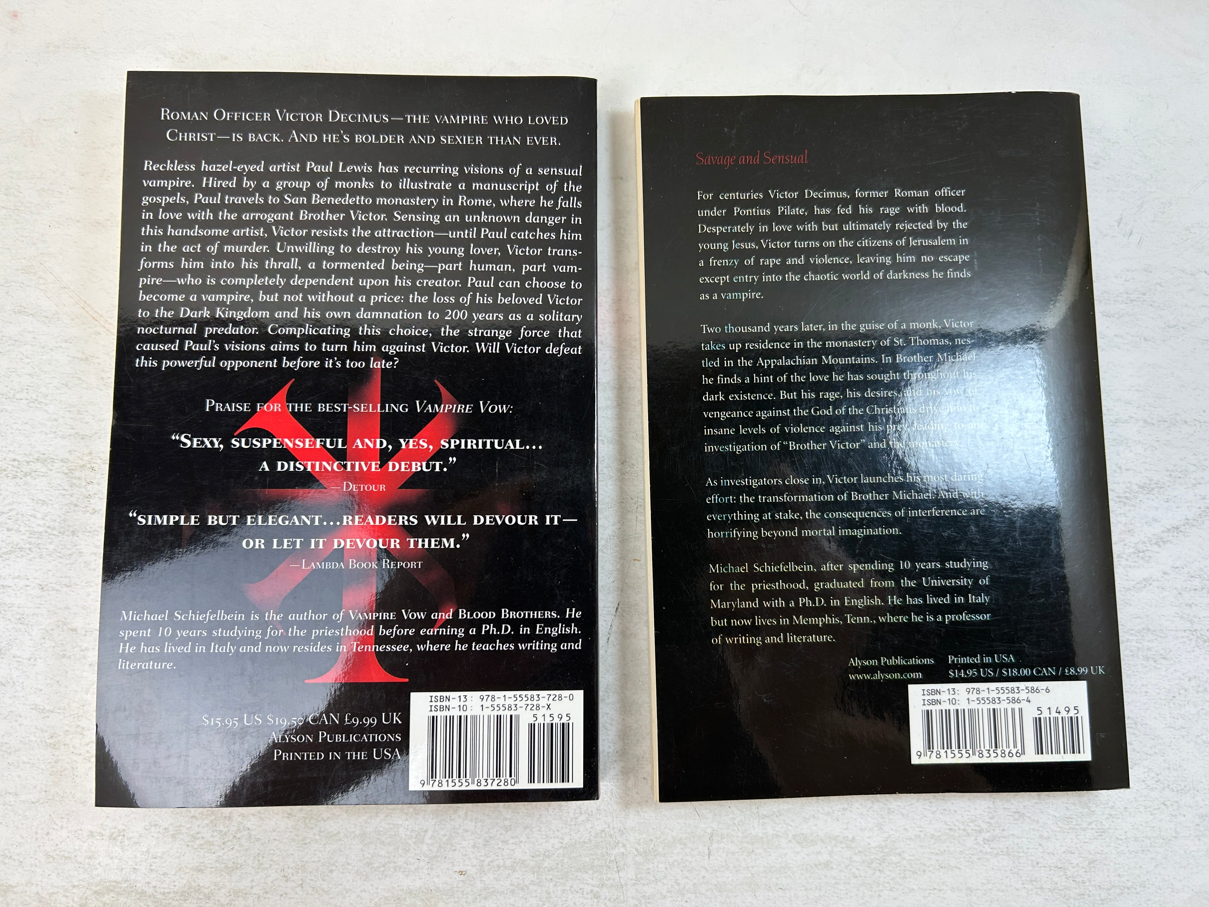 Lot of 2 Michael Schiefelbein 1st Ed Vampire Thrall and Vow 2001-03 SC