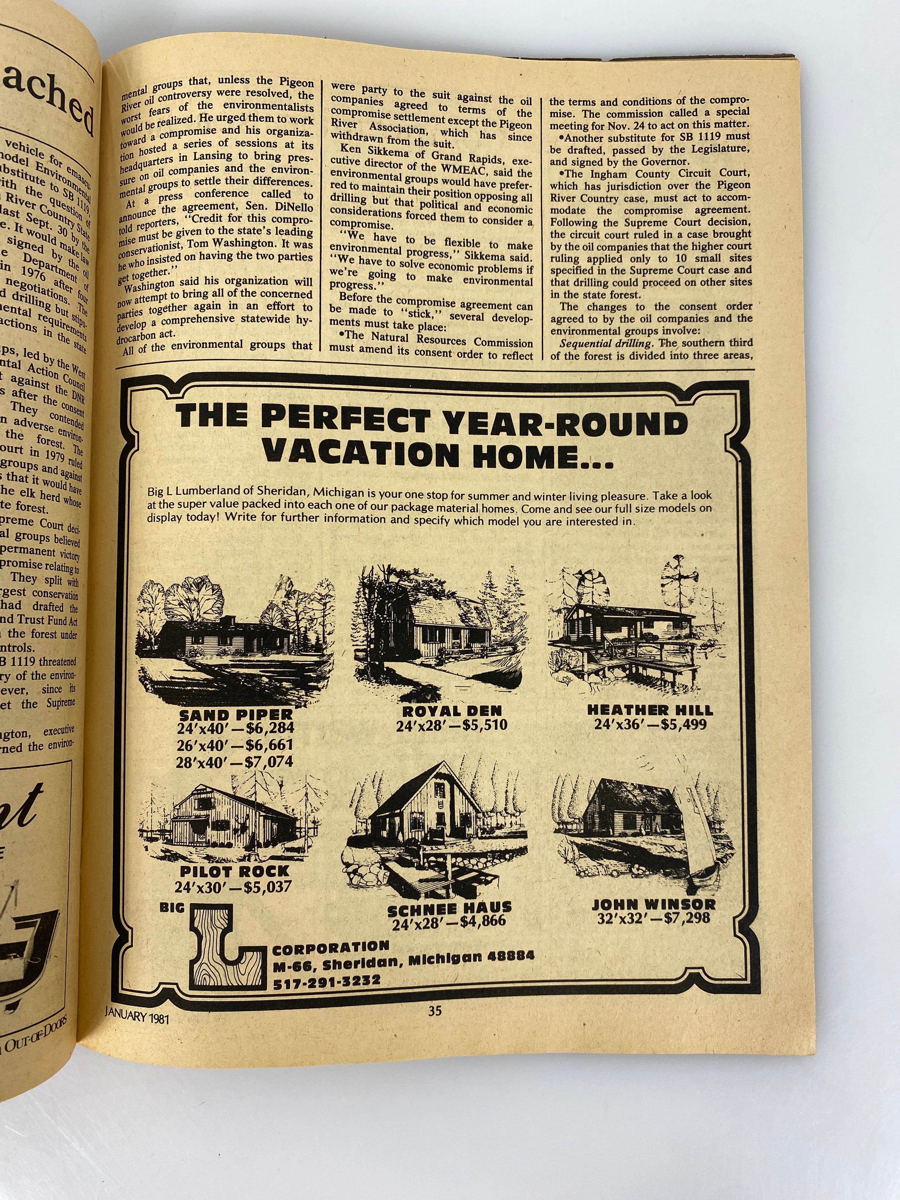 Lot of 2 Michigan Out-of-Doors Magazine 1981
