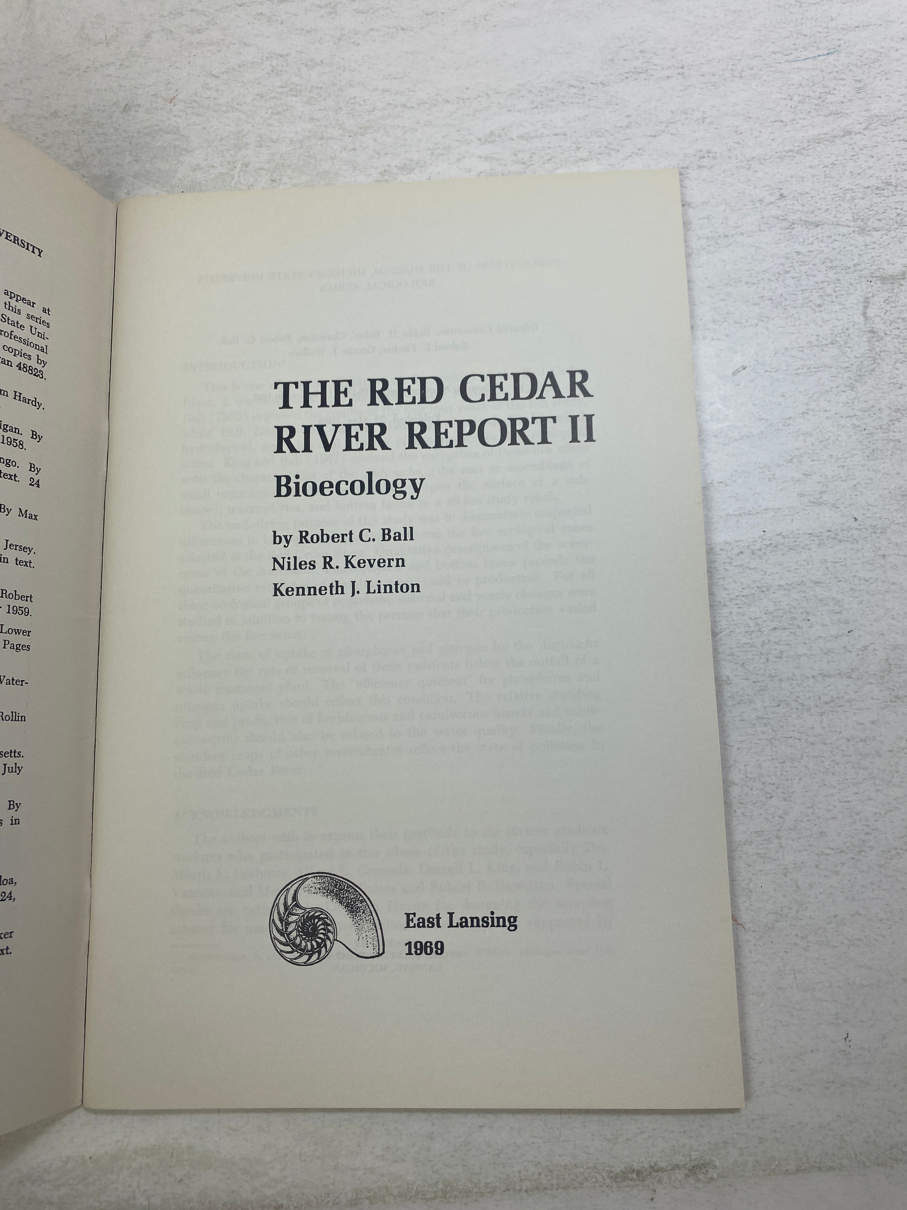 Lot of 2 MSU Red Cedar River Report 1968-1969