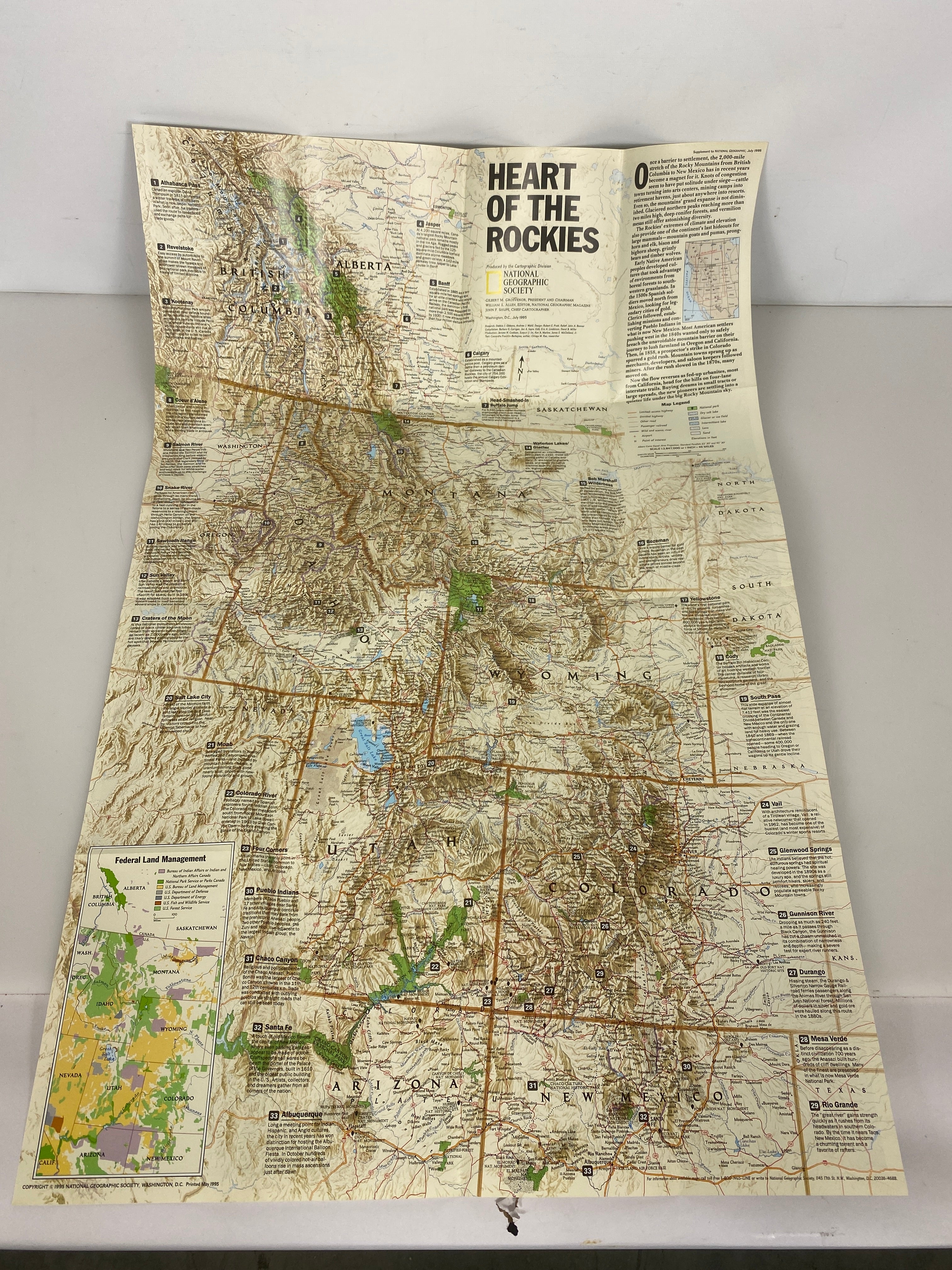 Lot of 2 Nat Geo North American Mountain Range Maps 1991-1995