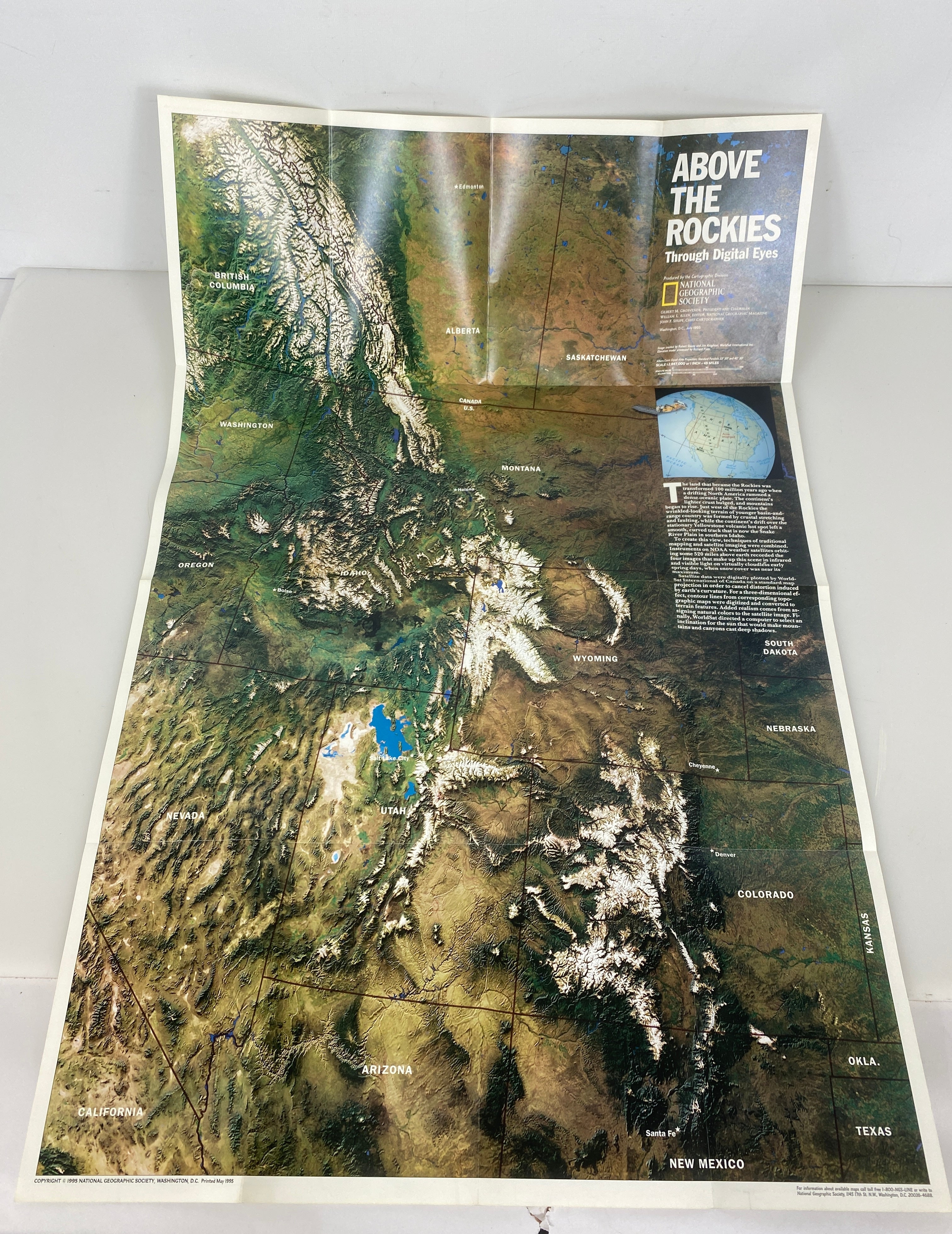 Lot of 2 Nat Geo North American Mountain Range Maps 1991-1995