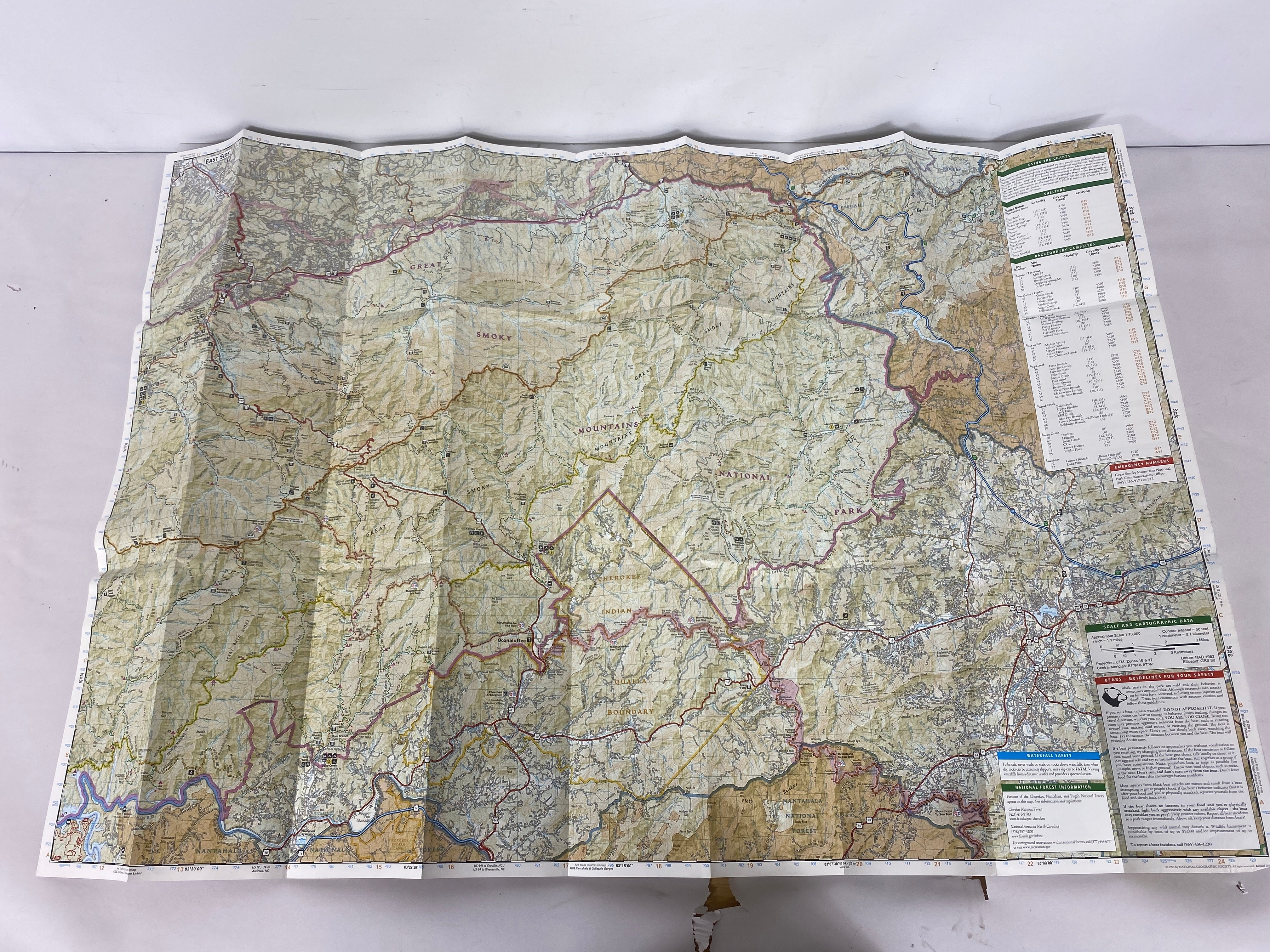 Lot of 2 Nat Geo North American Mountain Range Maps 1991-1995