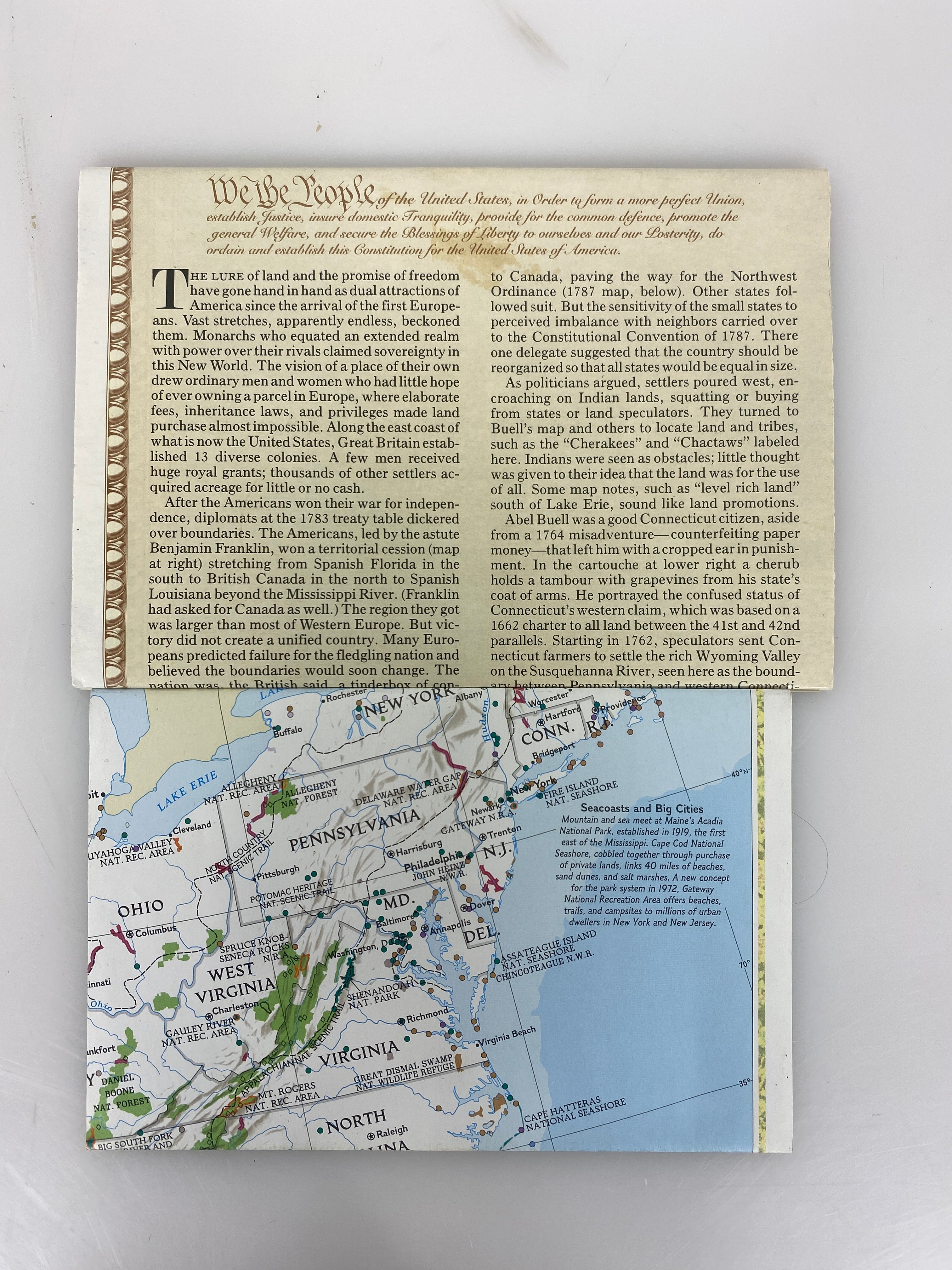 Lot of 2 Nat Geo United States Maps 1987-1996