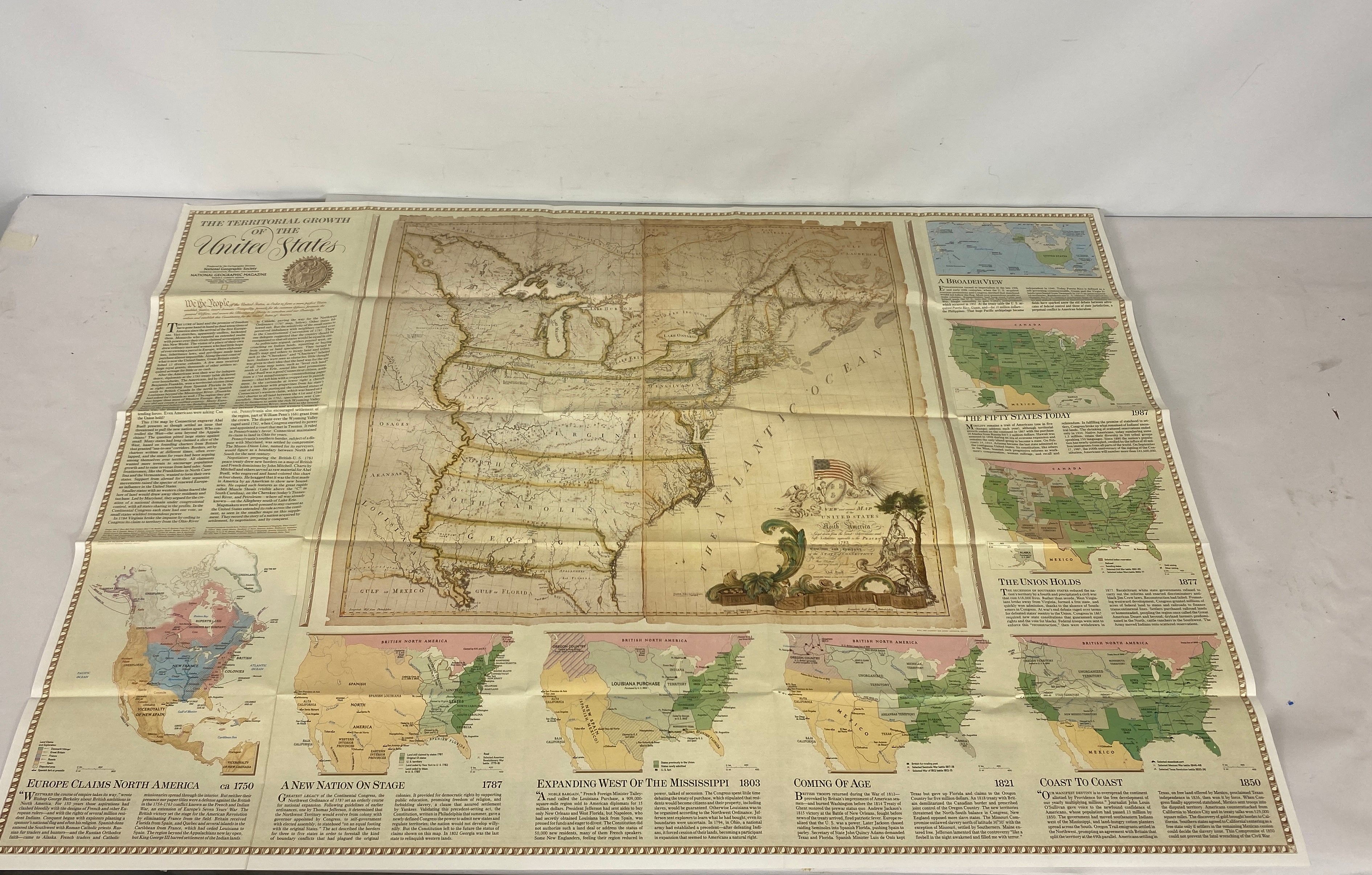 Lot of 2 Nat Geo United States Maps 1987-1996