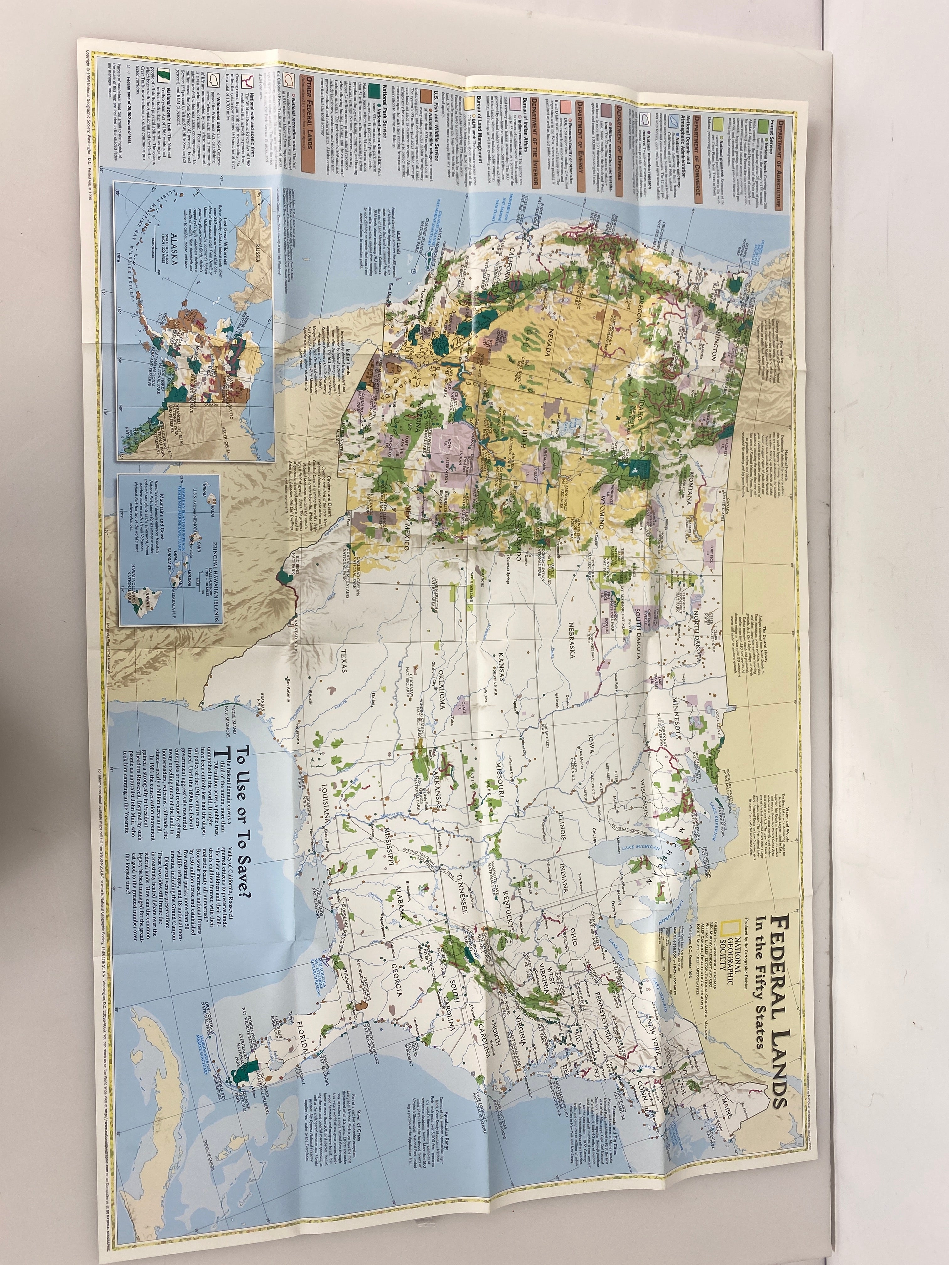 Lot of 2 Nat Geo United States Maps 1987-1996
